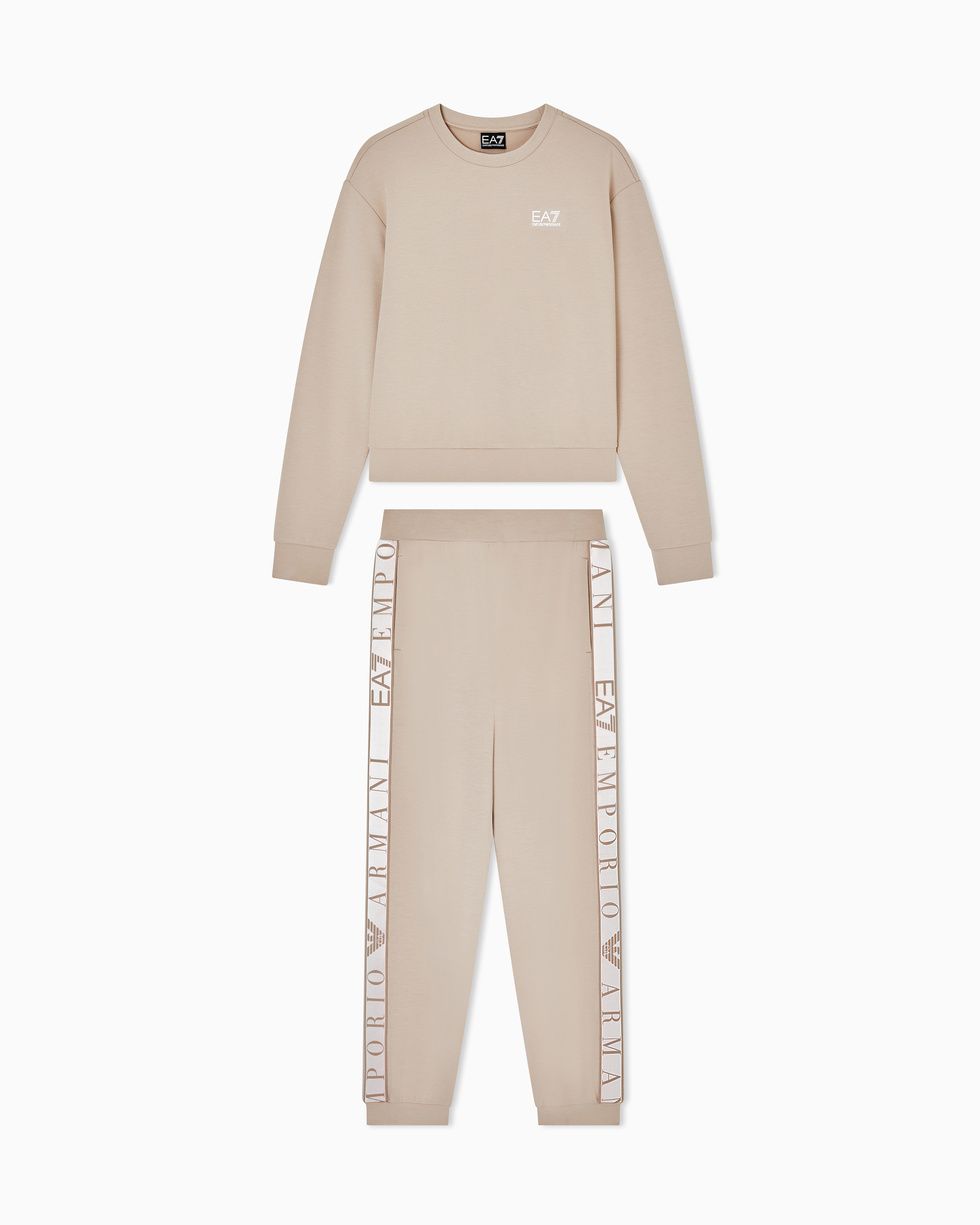 Ea7 Beige Asv Dynamic Athlete Tracksuit In Natural Ventus7 Technical Fabric