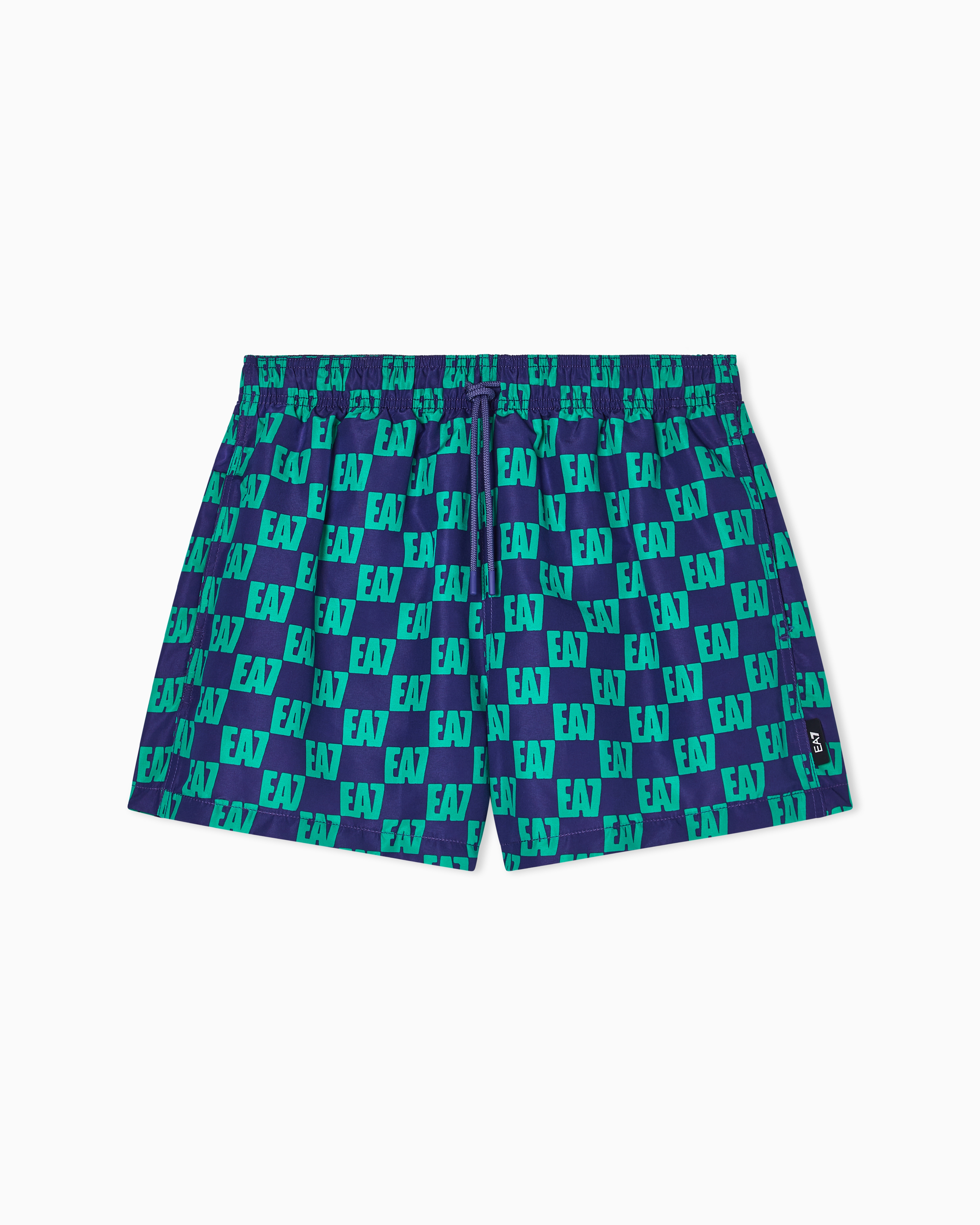 Ea7 Men's Multicolored Graphic Series Printed Swim Trunks
