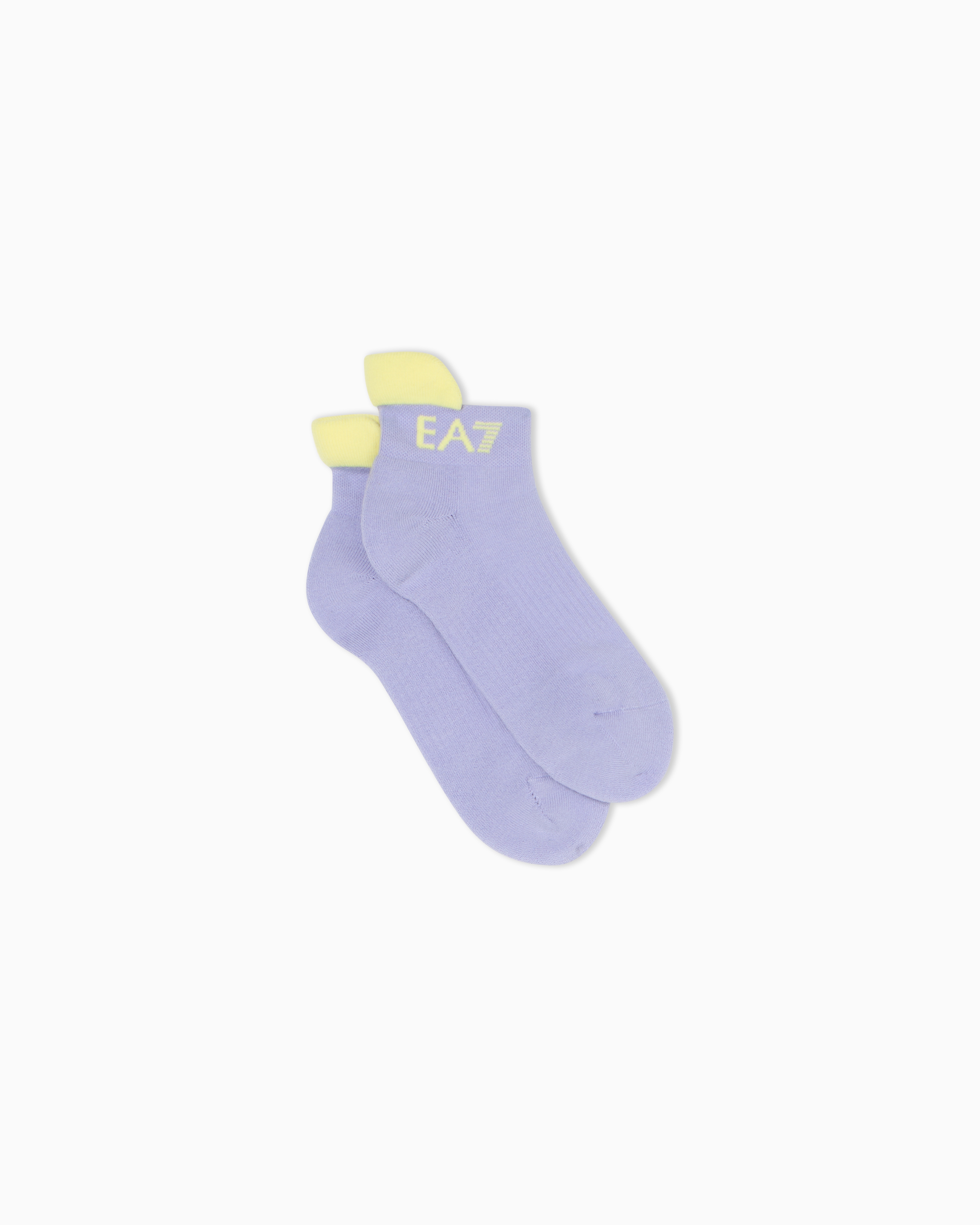 Ea7 Tennis Pro Cotton-blend Ankle Socks In Purple