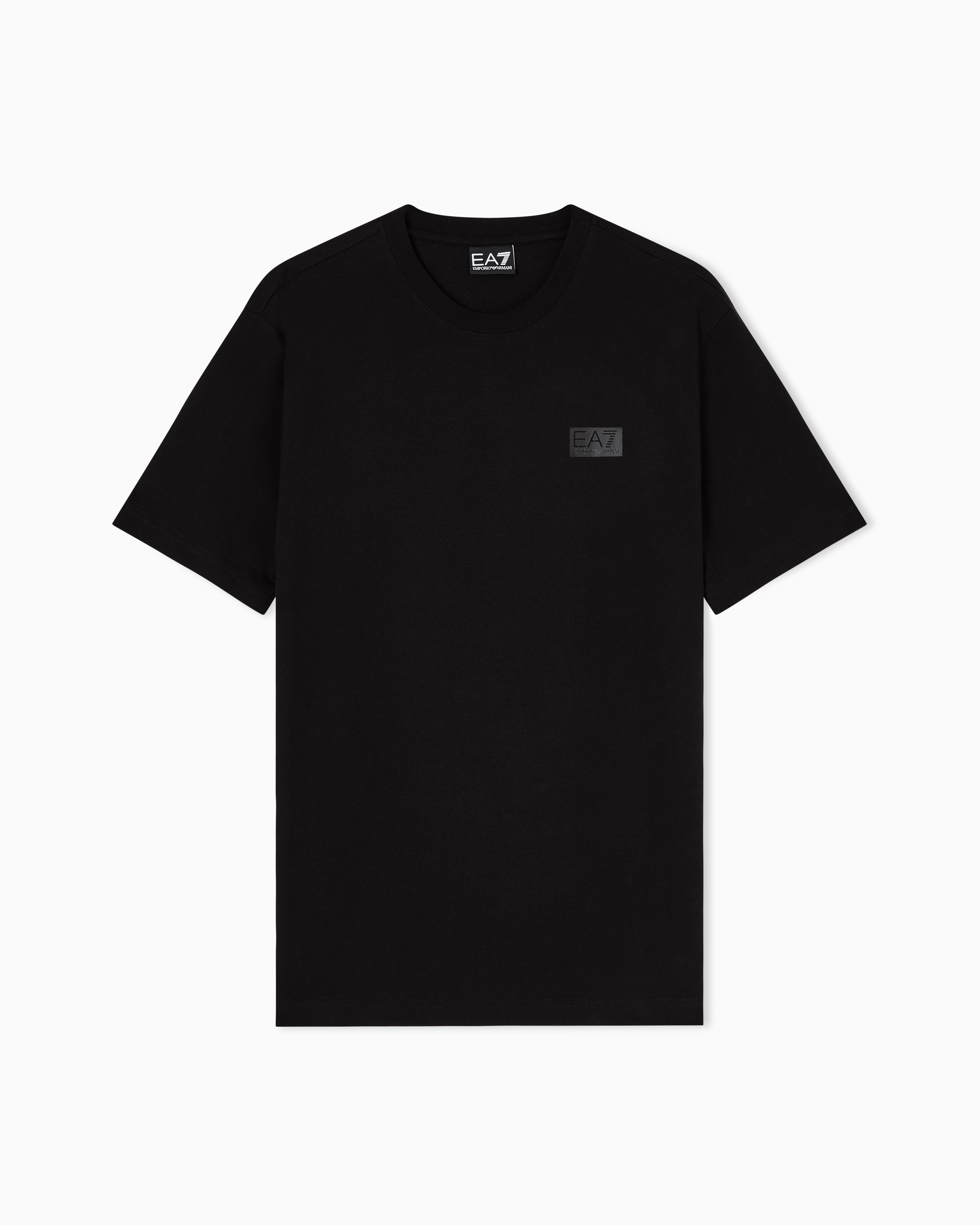 Ea7 Black Logo Series Cotton-Jersey T-Shirt
