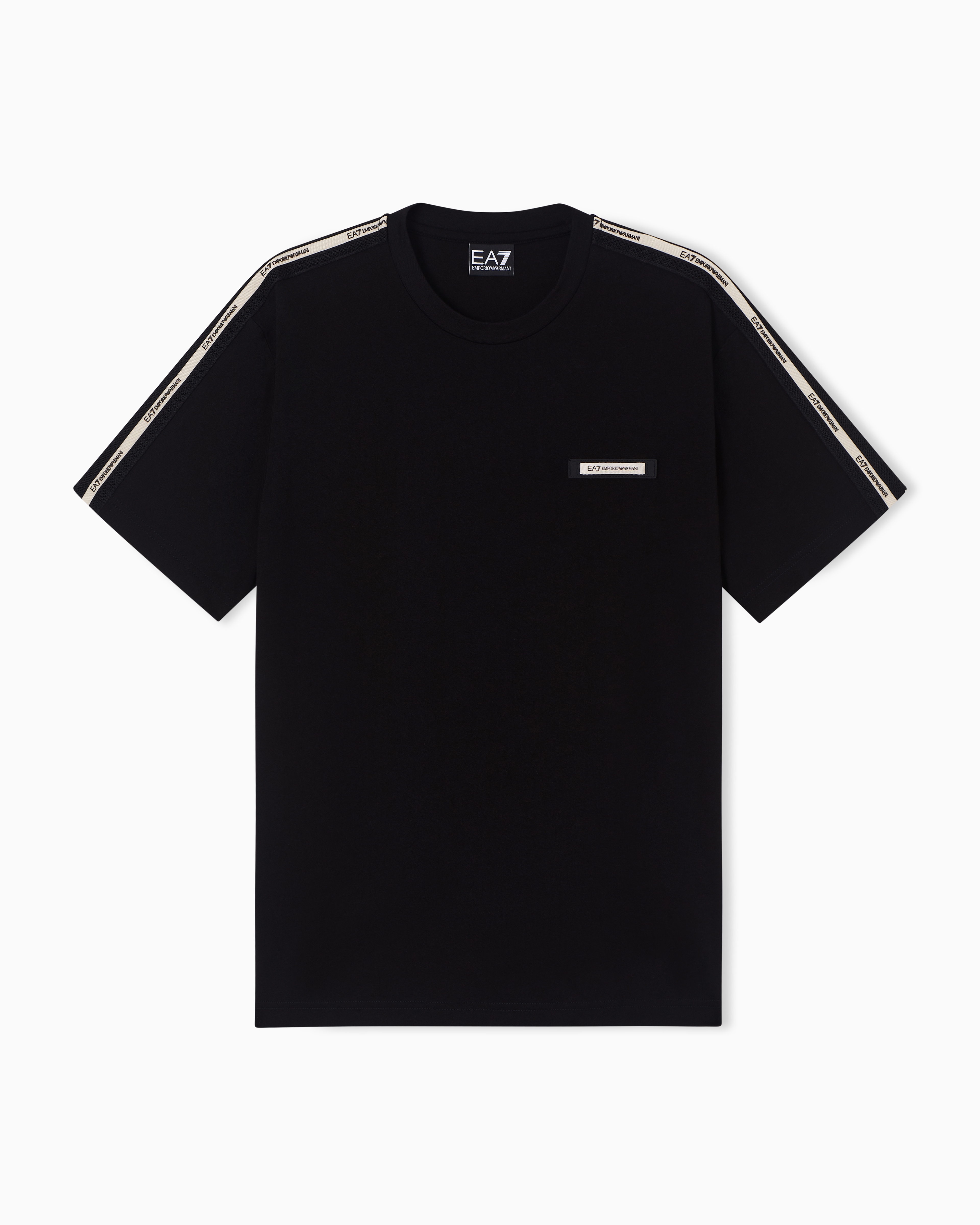 Ea7 Black Logo Series Cotton Crew-Neck T-Shirt