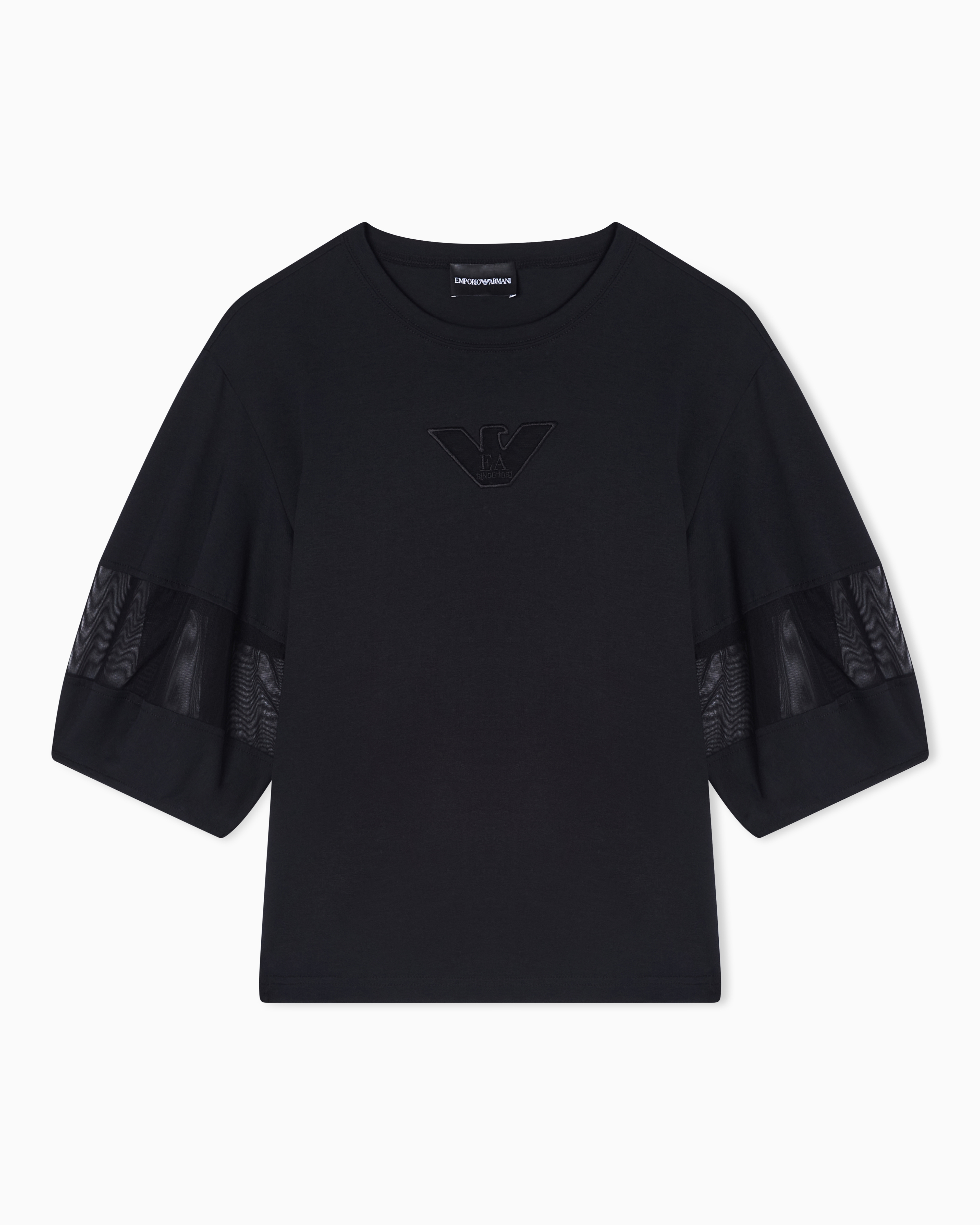 Emporio Armani T-Shirt In Jersey Supima Con Inserto Mesh