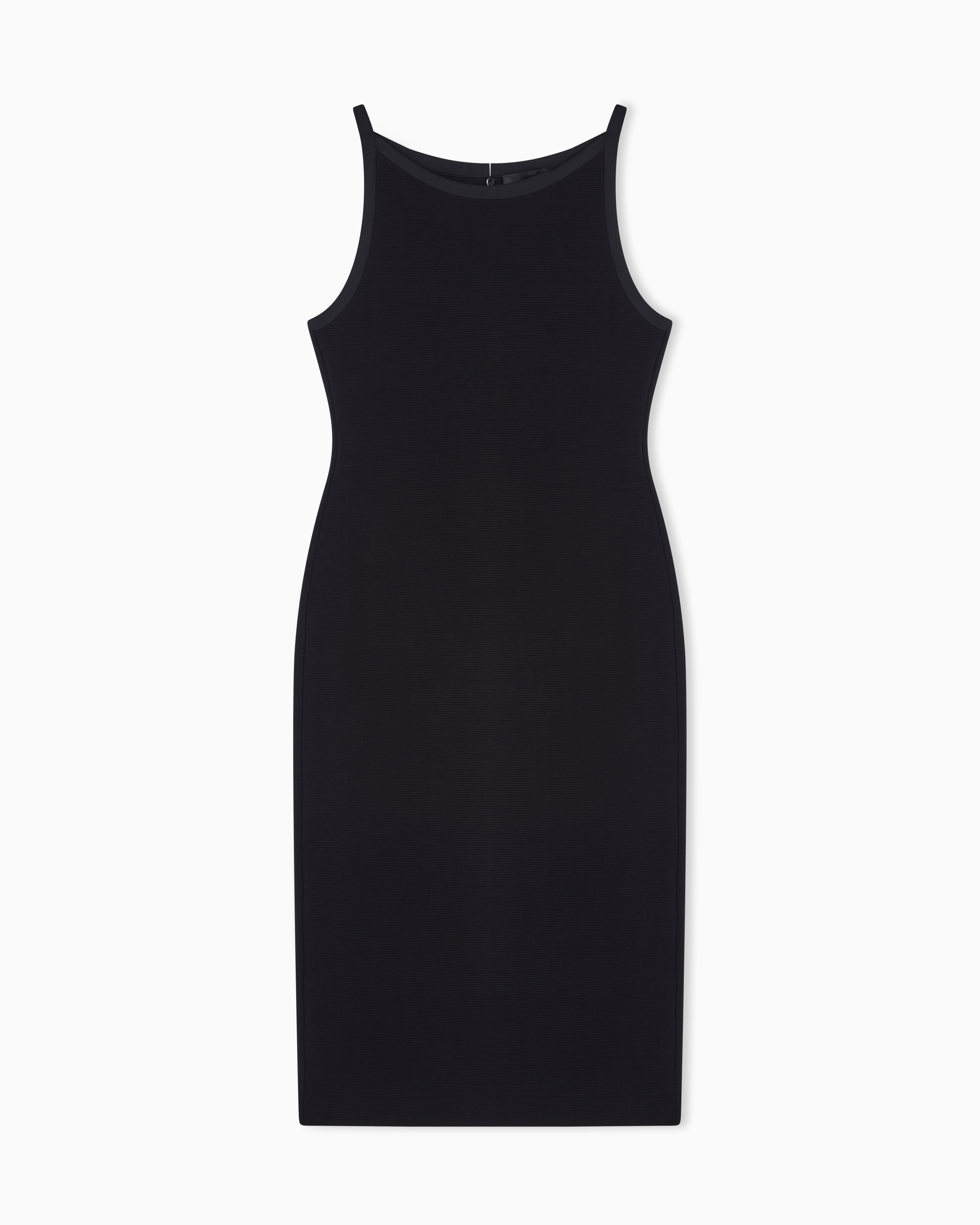 Emporio Armani Black Ottoman Jersey Sheath Dress