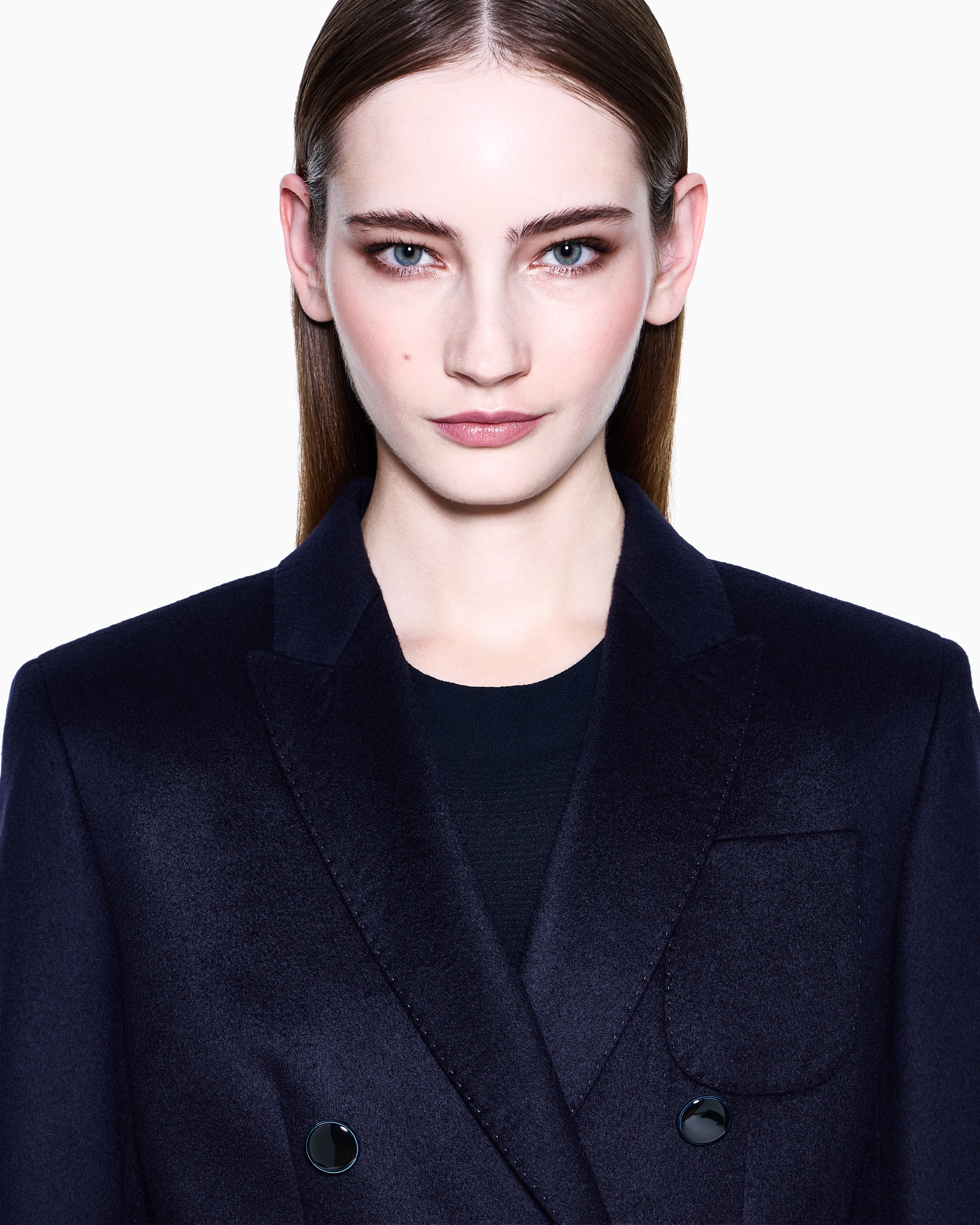 Double-breasted jacket in virgin wool and cashmere | Giorgio