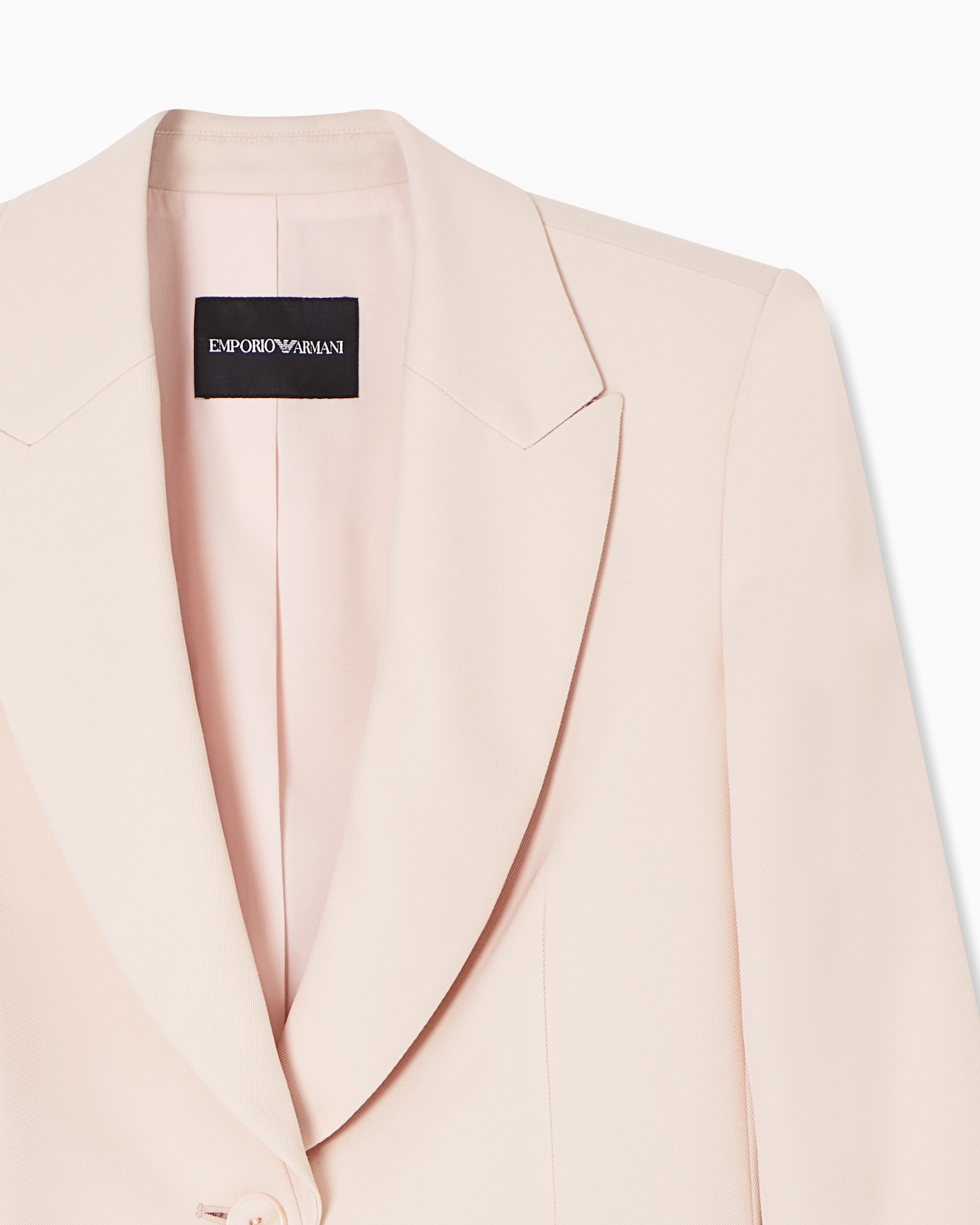 Emporio Armani Single-breasted Jacket In Technical Gabardine In Pink