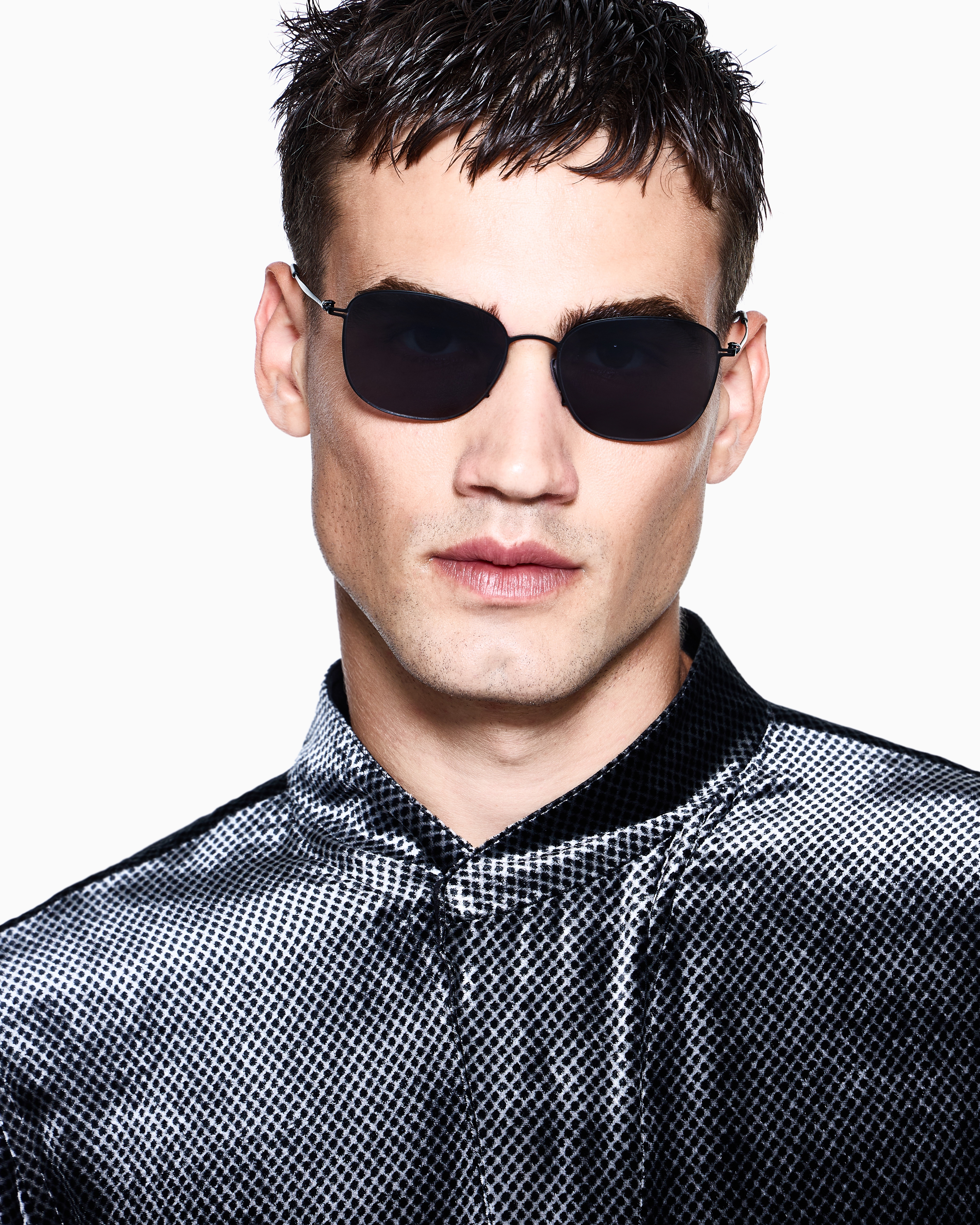 Giorgio Armani Men's Pillow Sunglasses In Gray