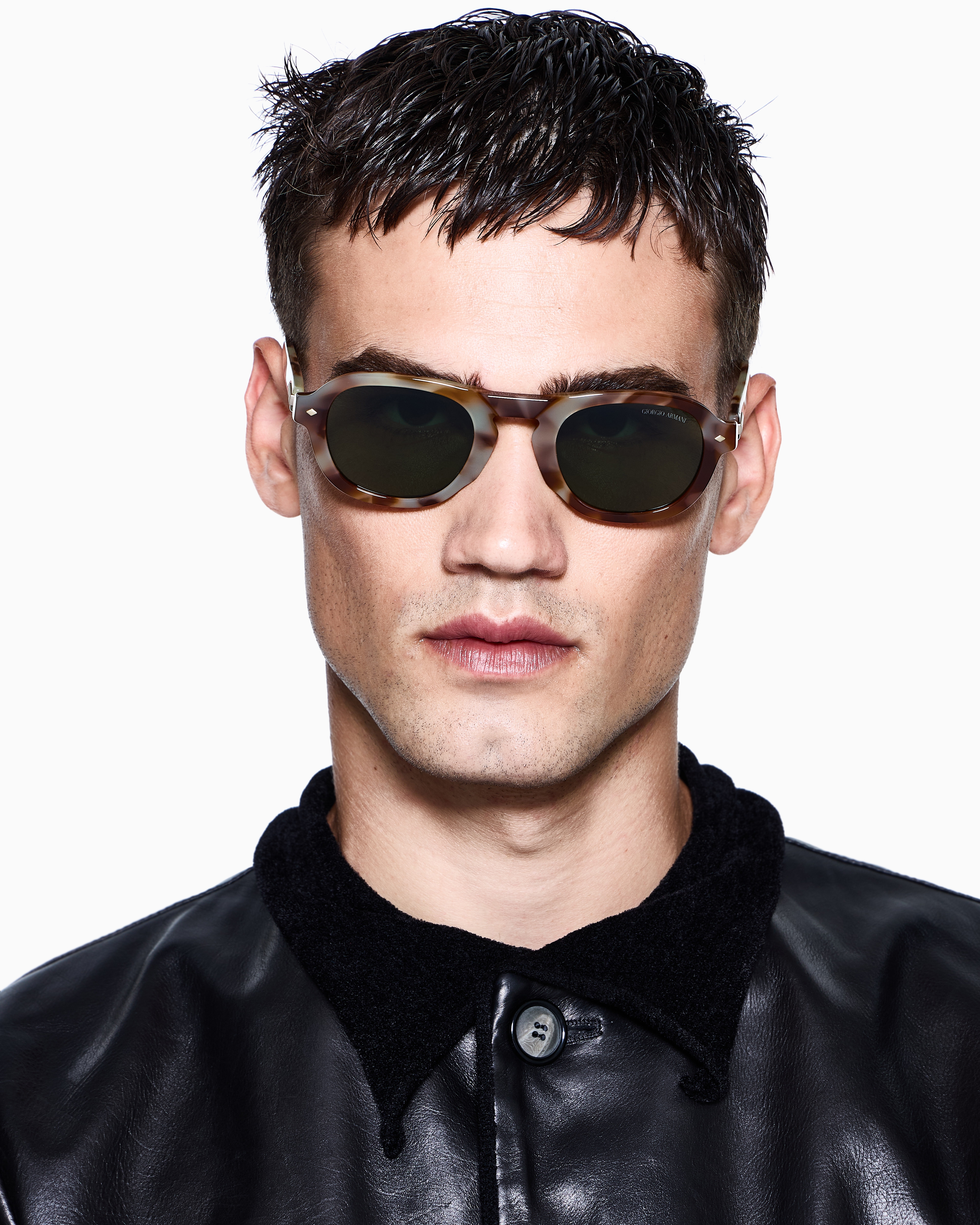 Giorgio Armani Men's Square Sunglasses In Brown