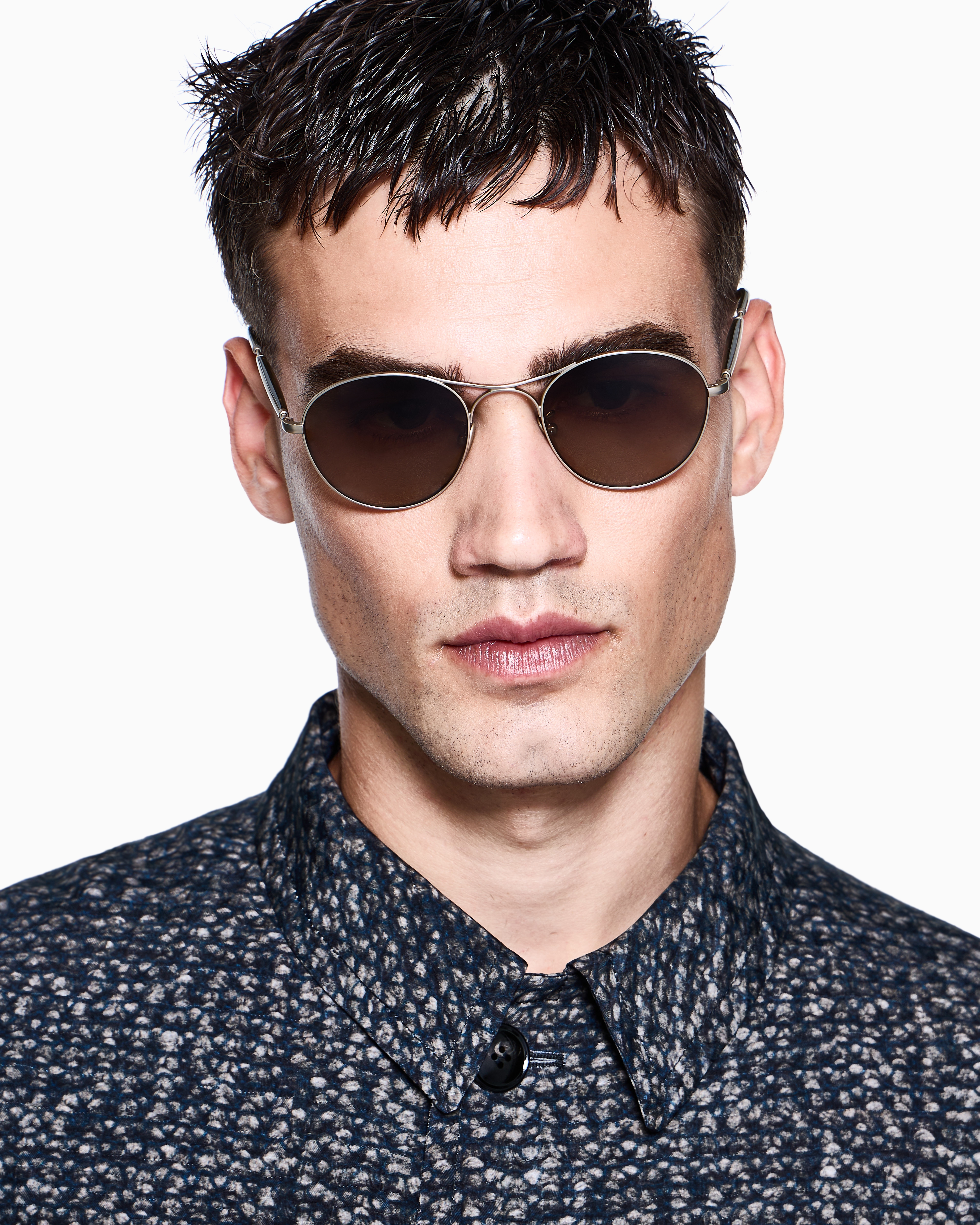 Giorgio Armani Unisex Square Sunglasses In Brown