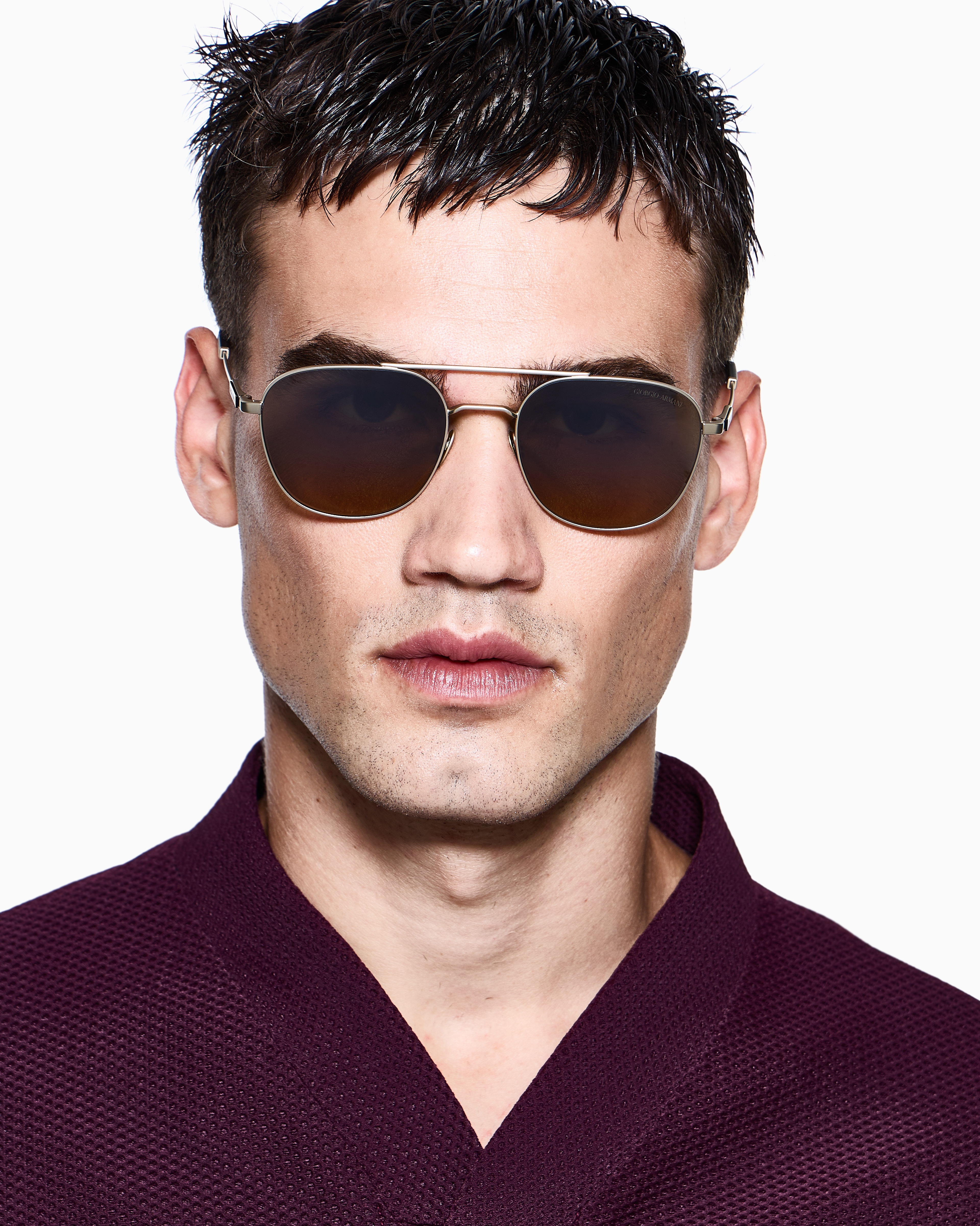 Giorgio Armani Men's Square Sunglasses In Gold