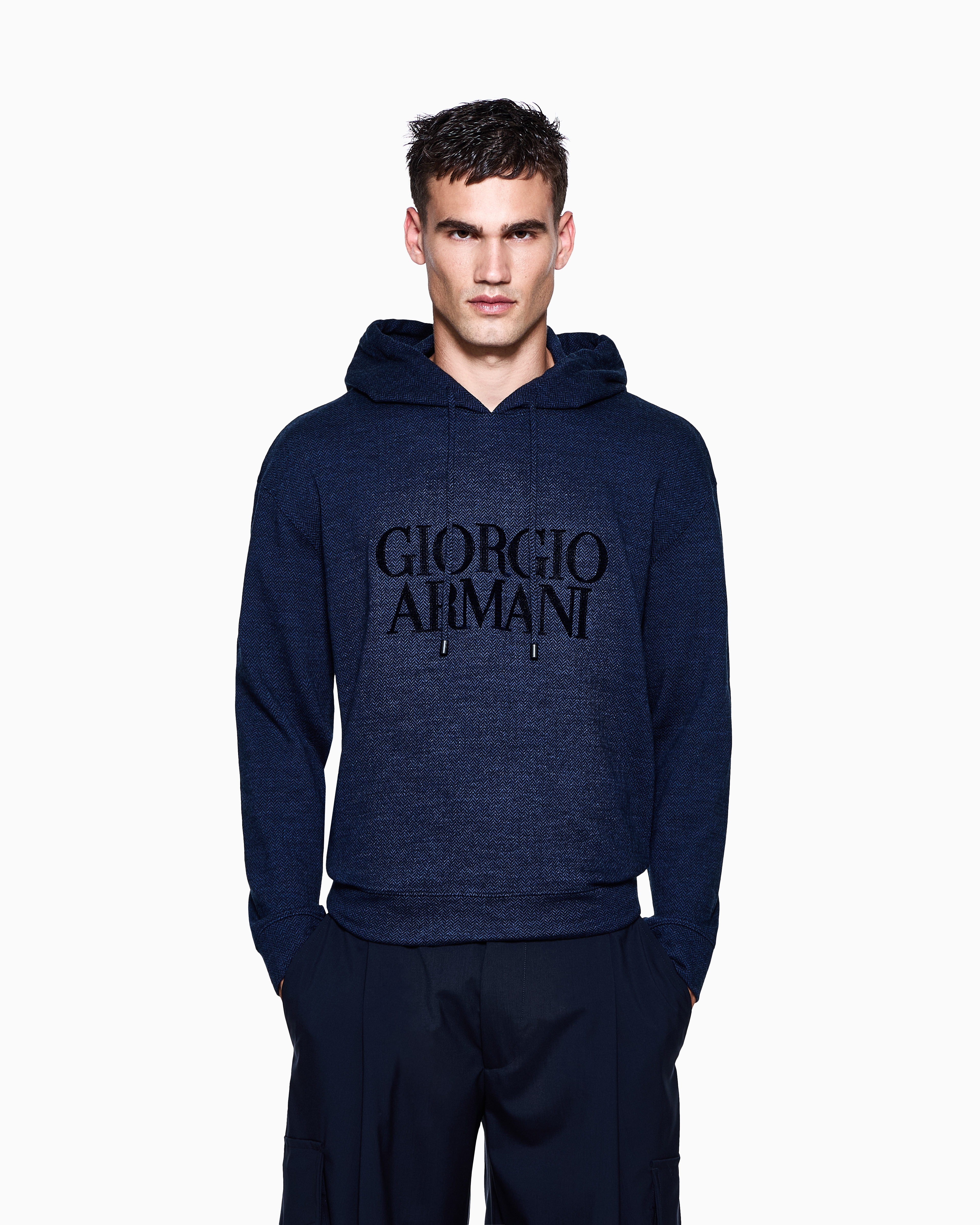 Wool Blend Hoodie | Giorgio Armani