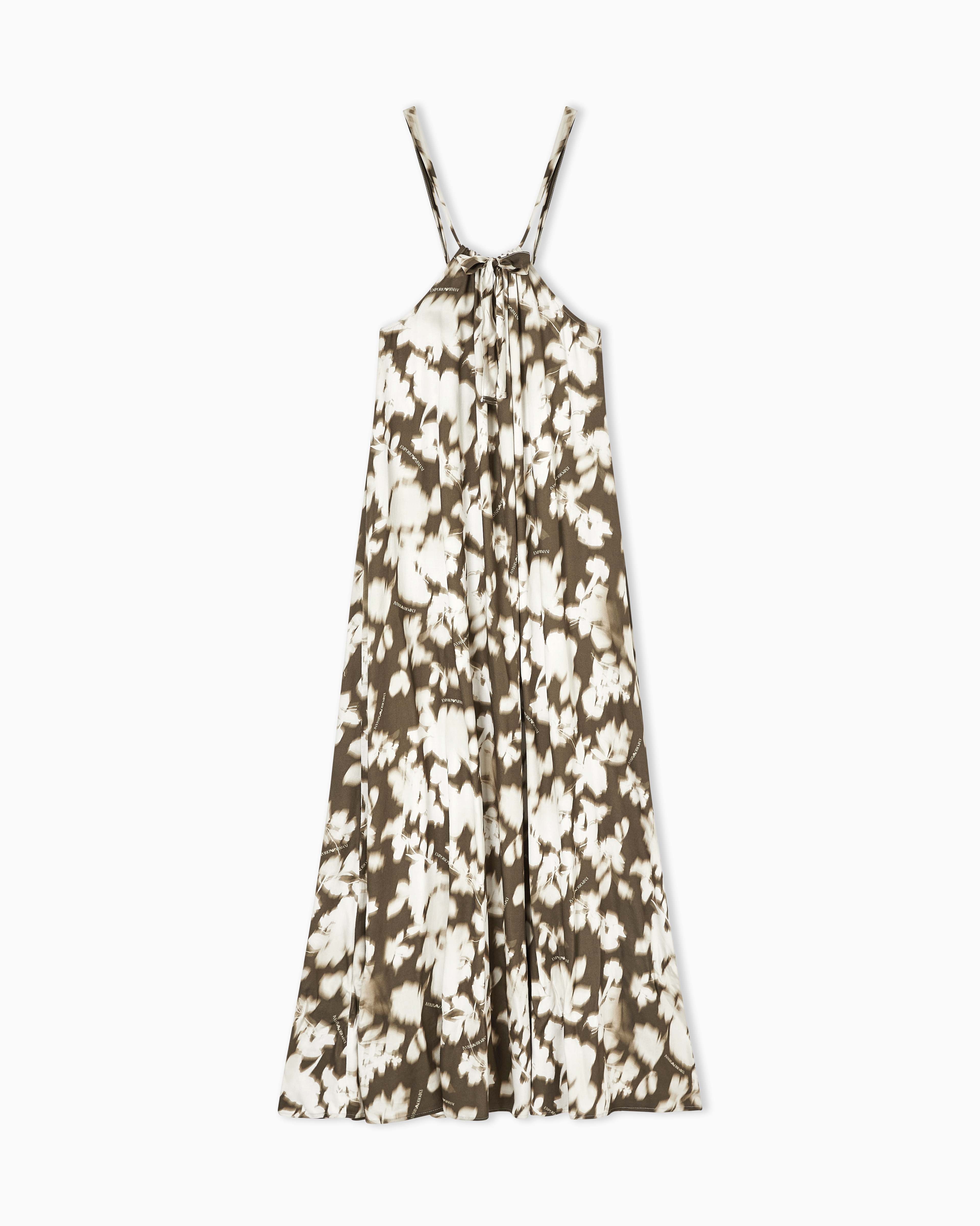 Emporio Armani Green Floral Print Long Beachwear Dress