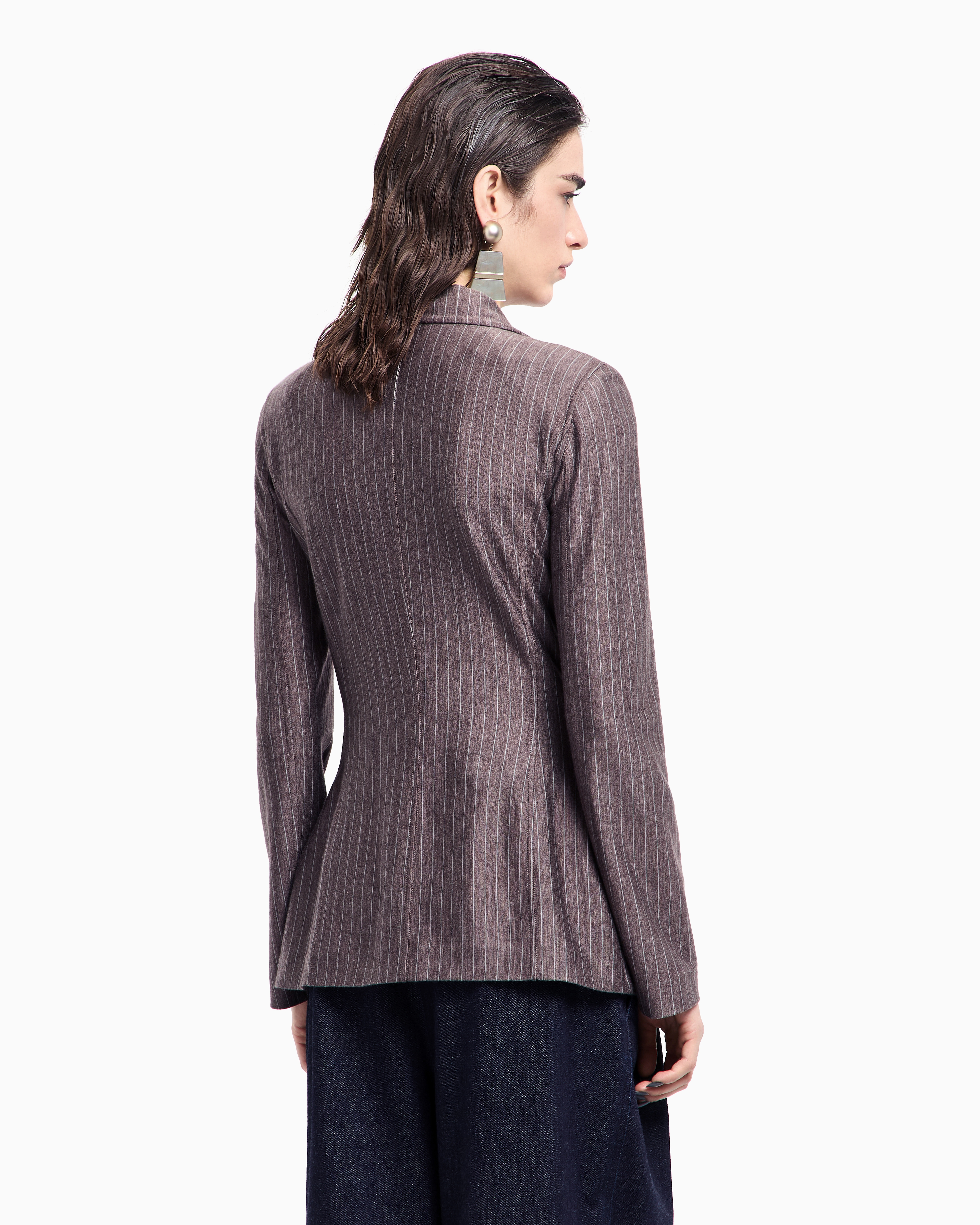 美品★GIORGIO ARMANI★カシミヤ★ダブルフェイス★ジャケット ダブルブレストジャケット カシミアジャージー／シルク ピンストライプ