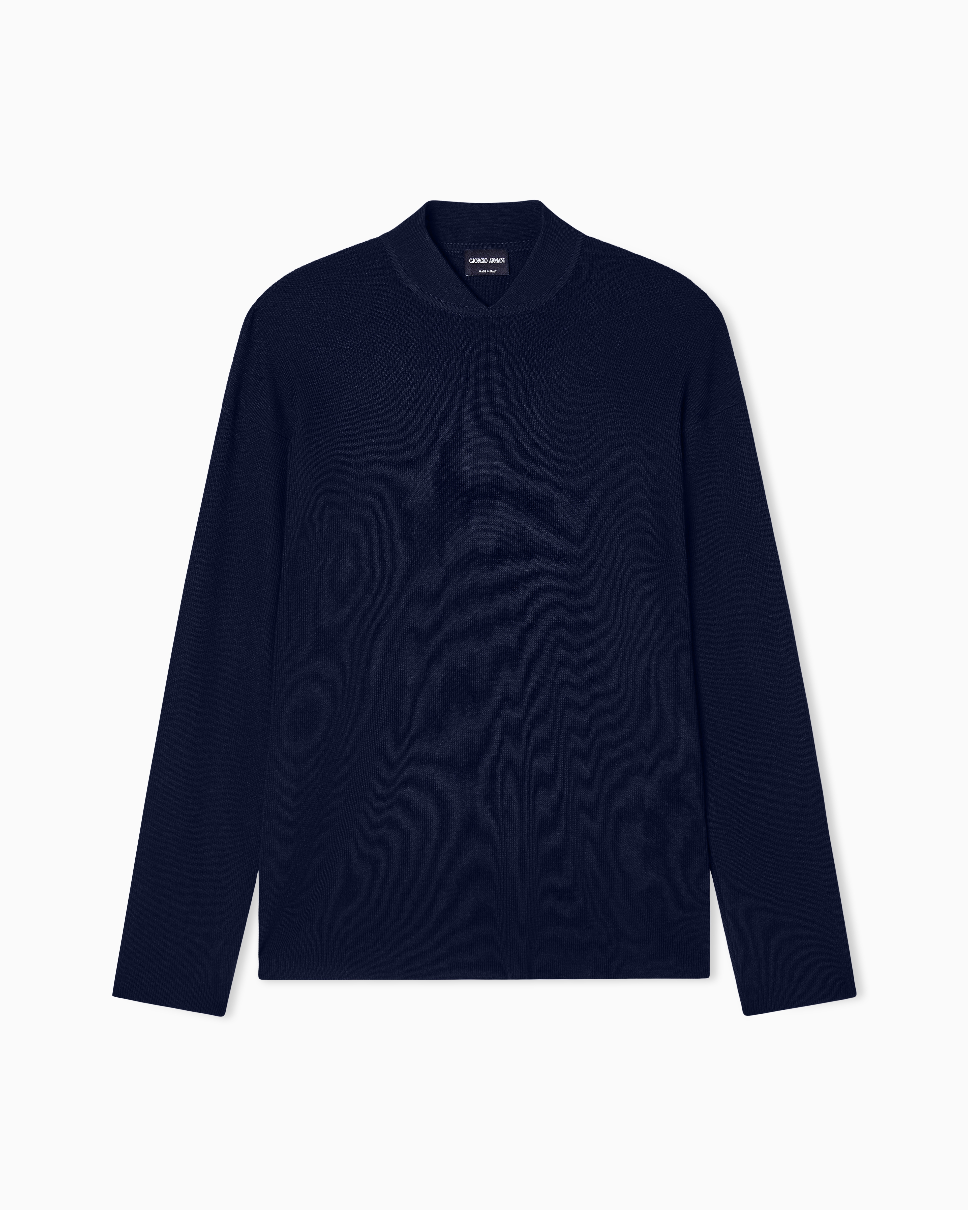 Giorgio Armani Men's Navy Blue Wool And Cashmere Jumper
