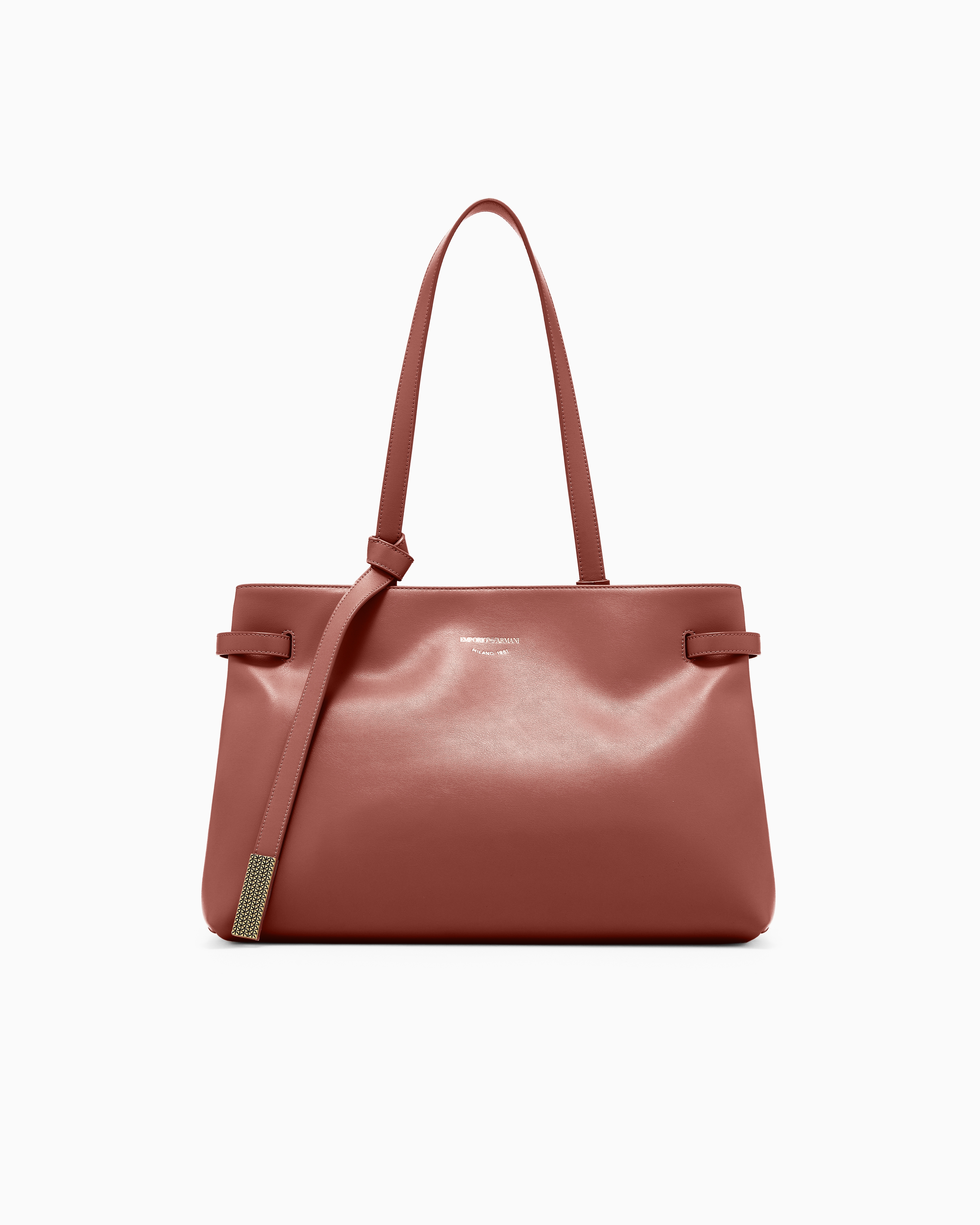 Emporio Armani Shoppers In Burgundy