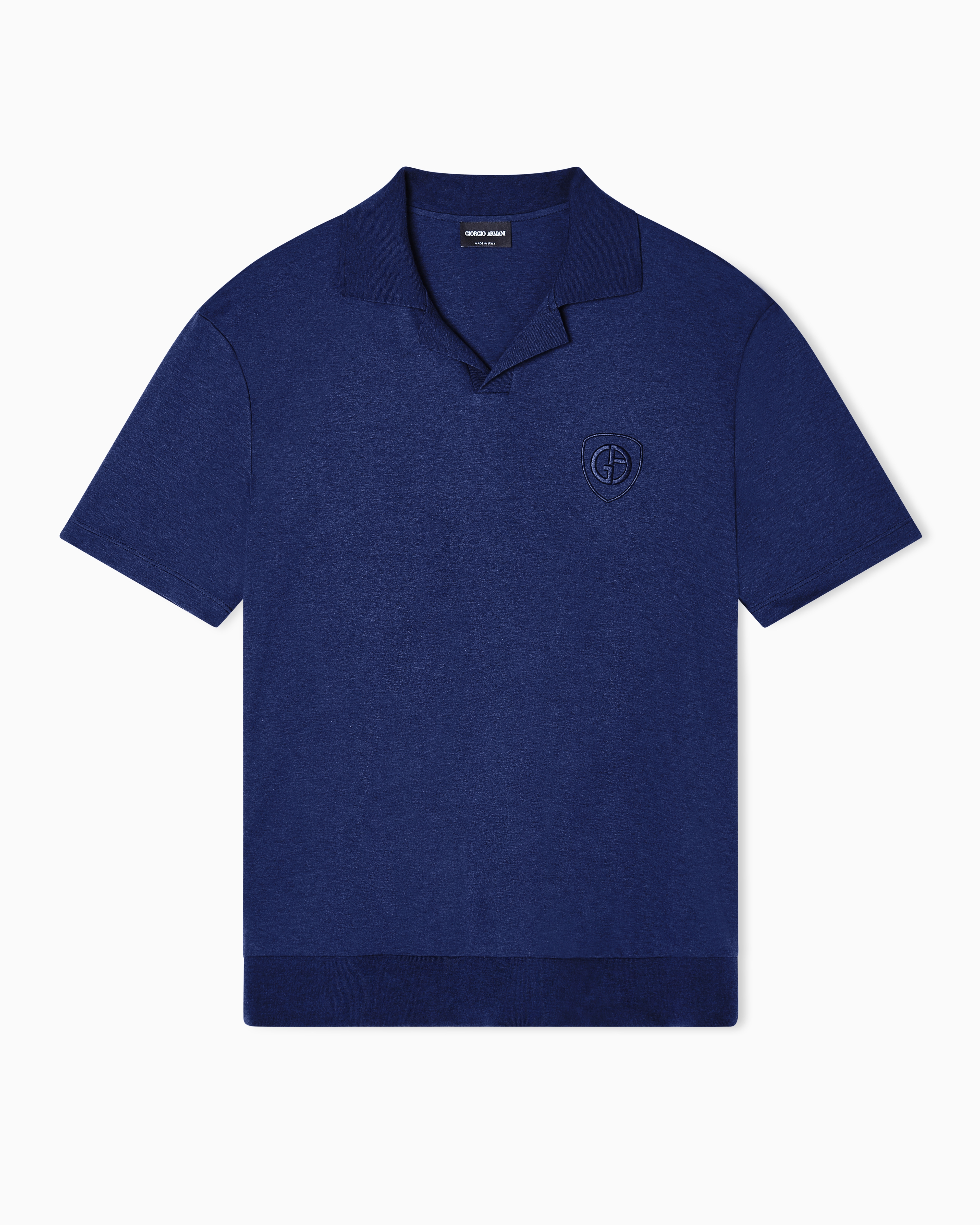 Giorgio Armani Grigio/Onice/Blu Polo In Interlock Di Cotone