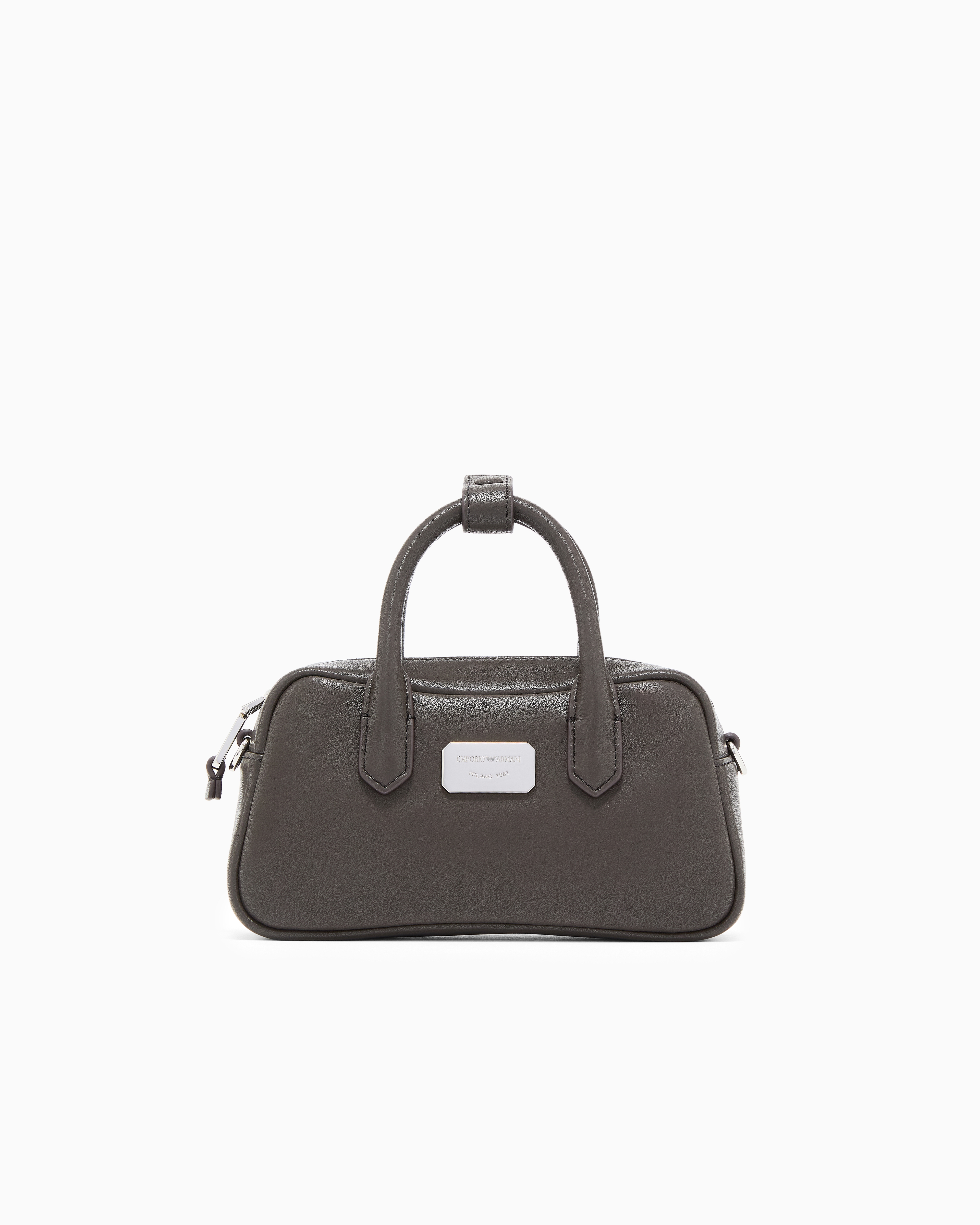 Emporio Armani Brown Soft Leather Bauletto Bag