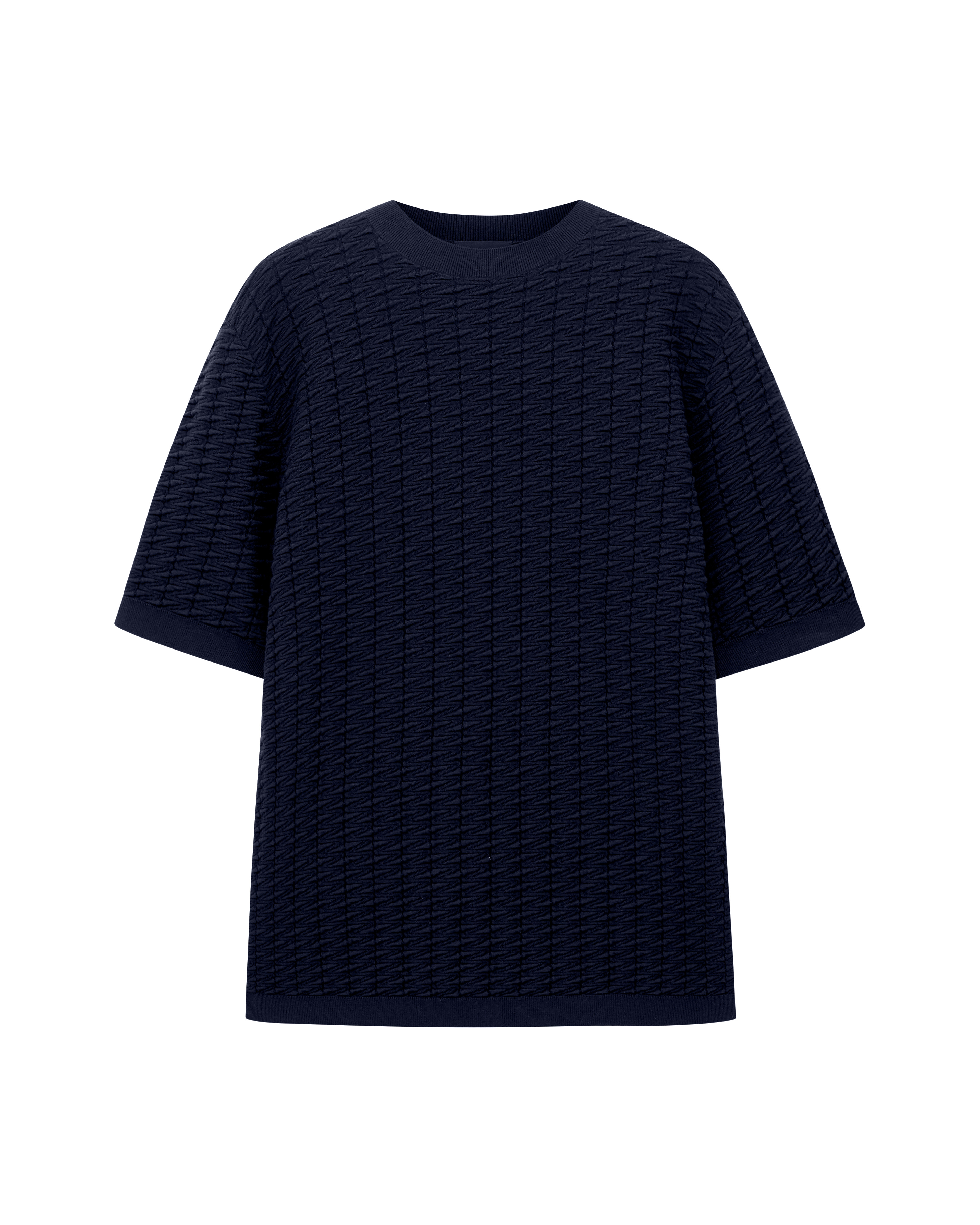 Giorgio Armani Navy Blue Virgin Wool T-Shirt