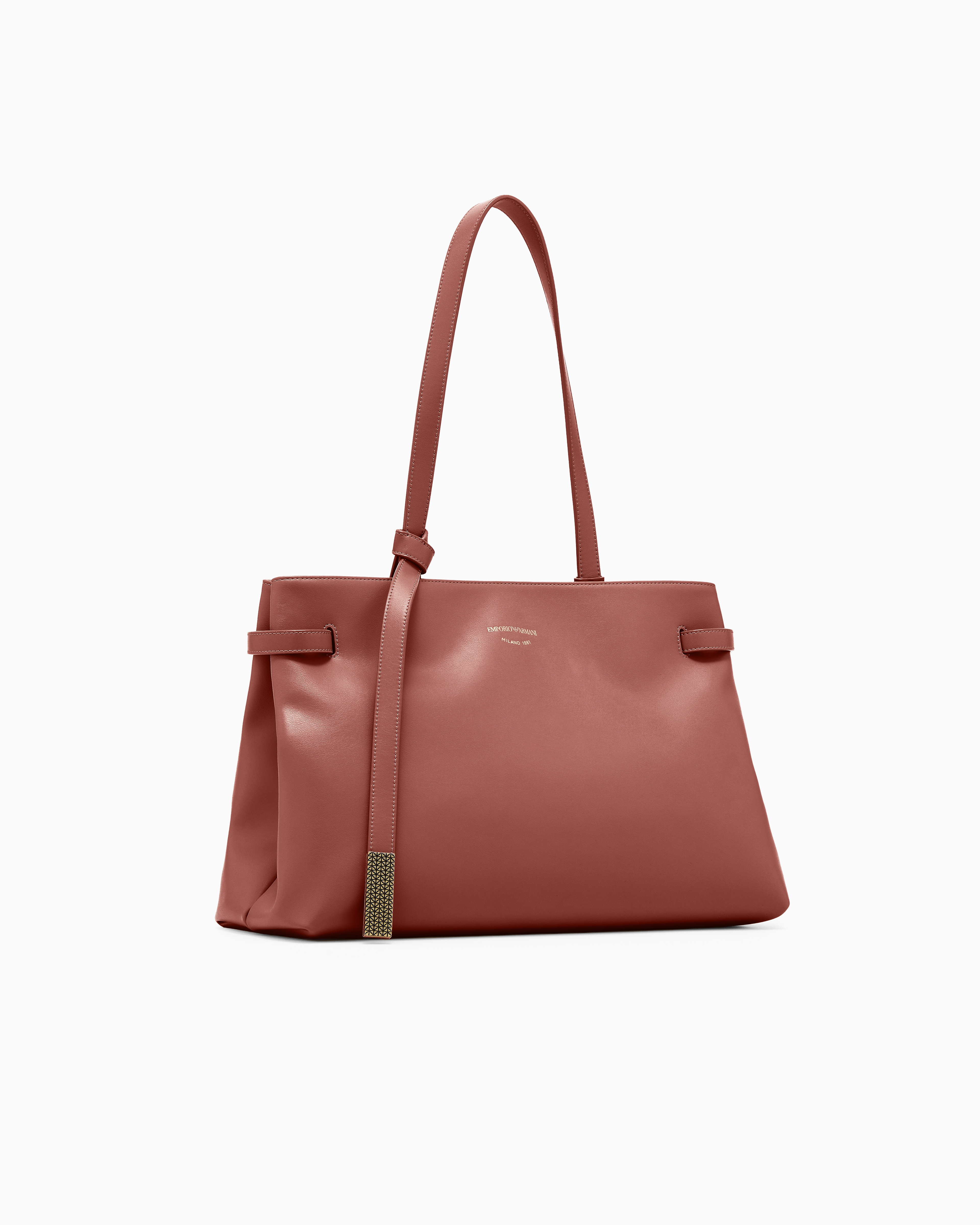 Emporio Armani Shoppers In Burgundy