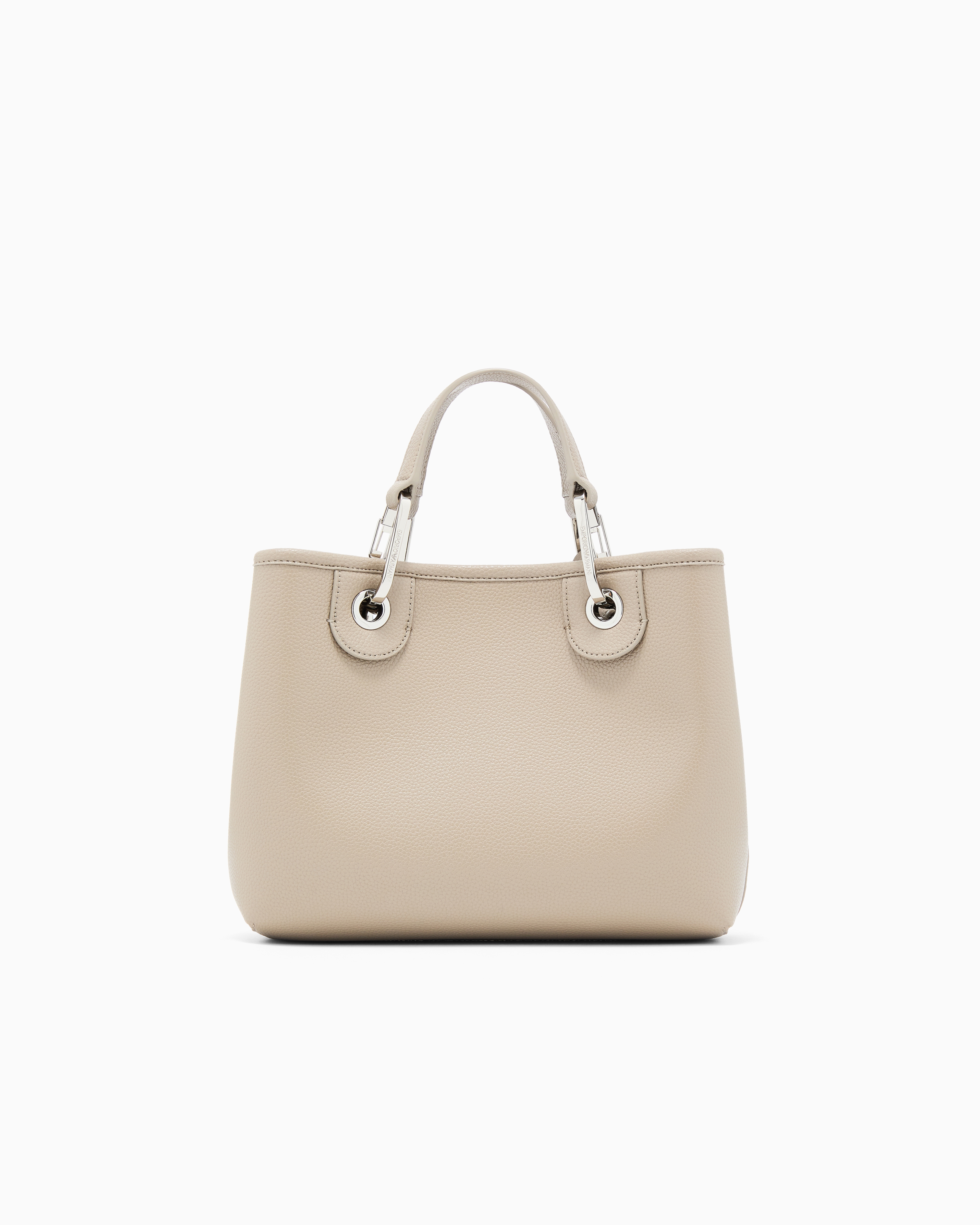 Emporio Armani Small Myea Shopper Bag With Deer Print In Gray