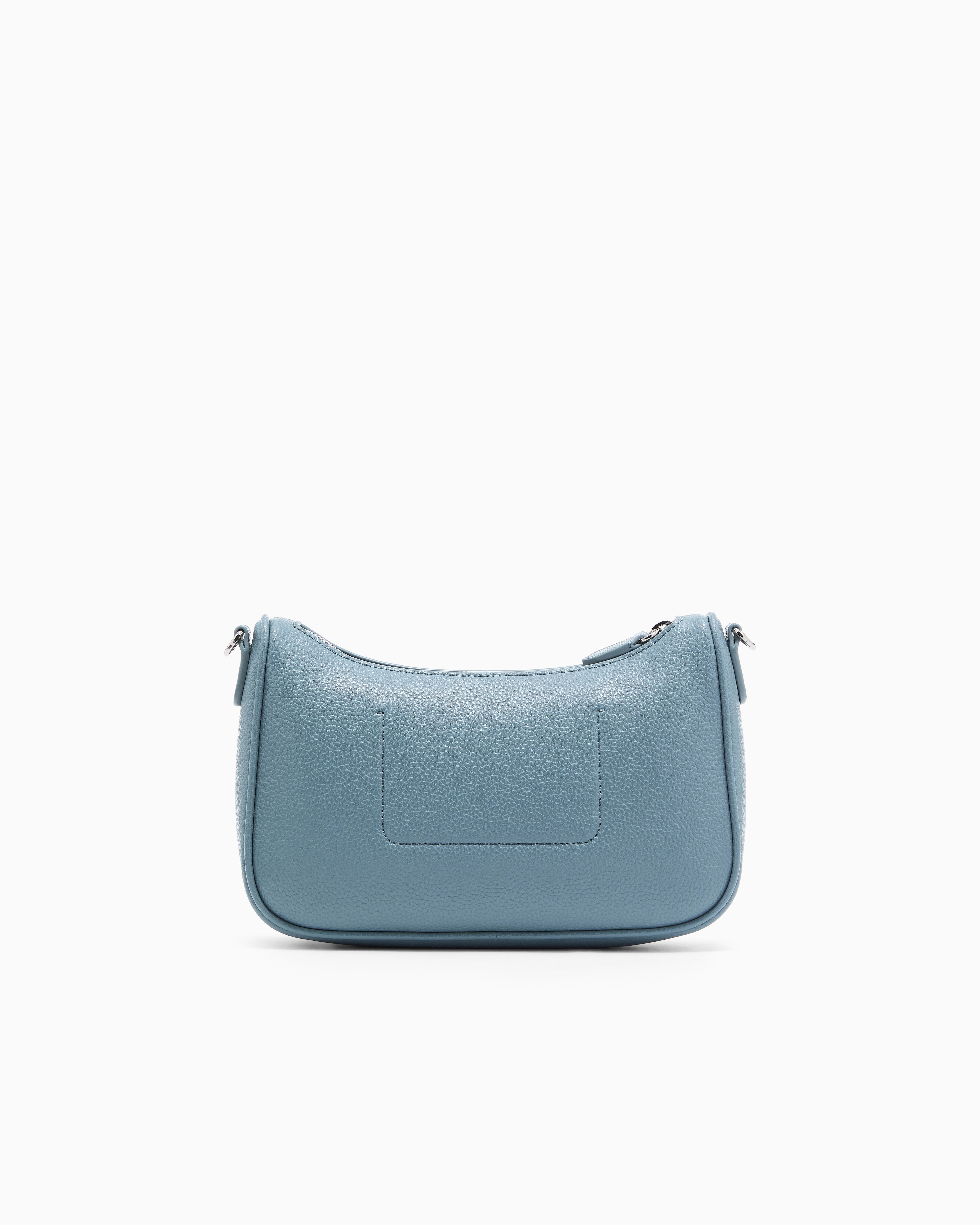 Pebbled shoulder bag with a zip closure and adjustable strap