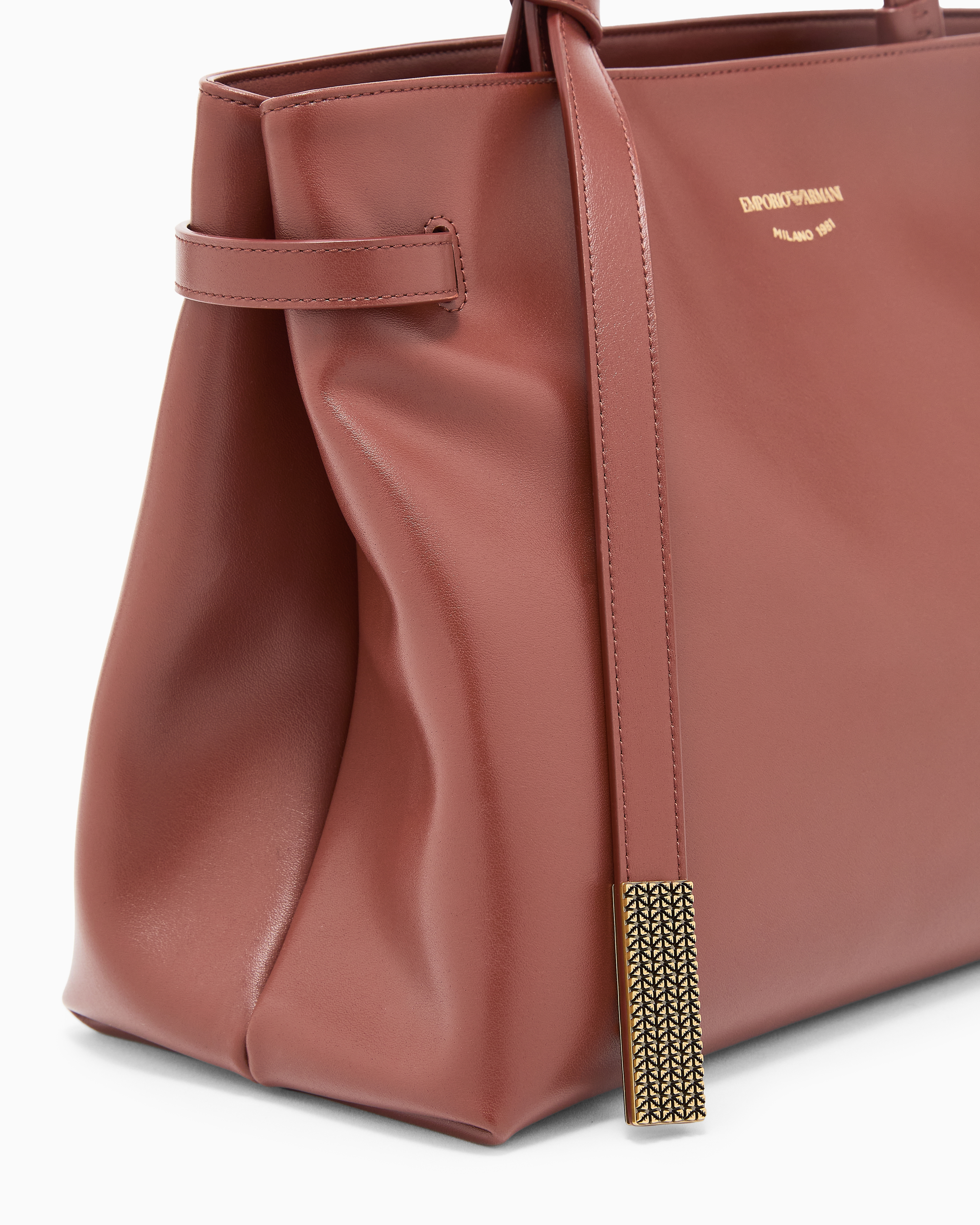 Emporio Armani Shoppers In Burgundy