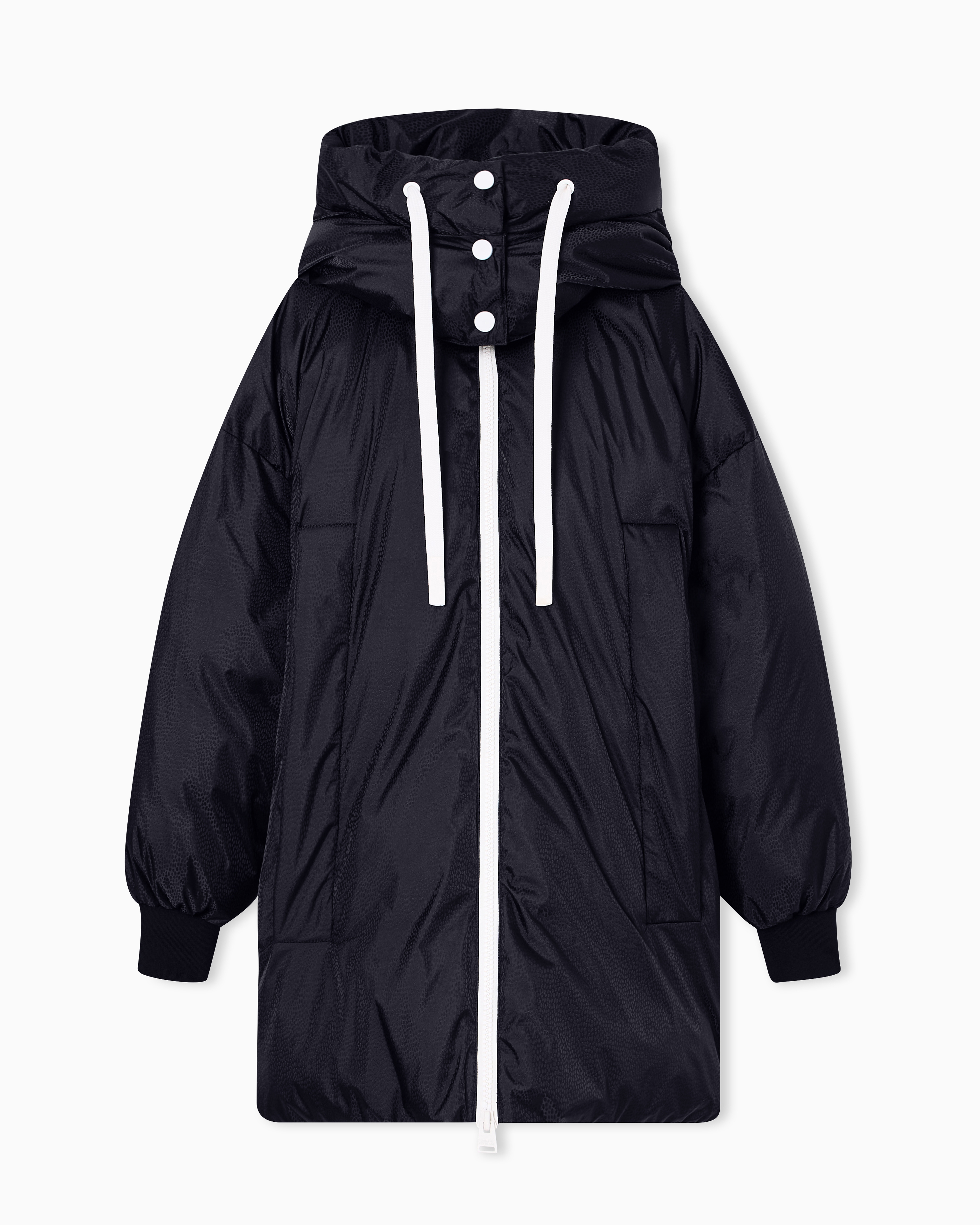 Armani Exchange - Oversized down jacket with hood, Woman, Black, Size: