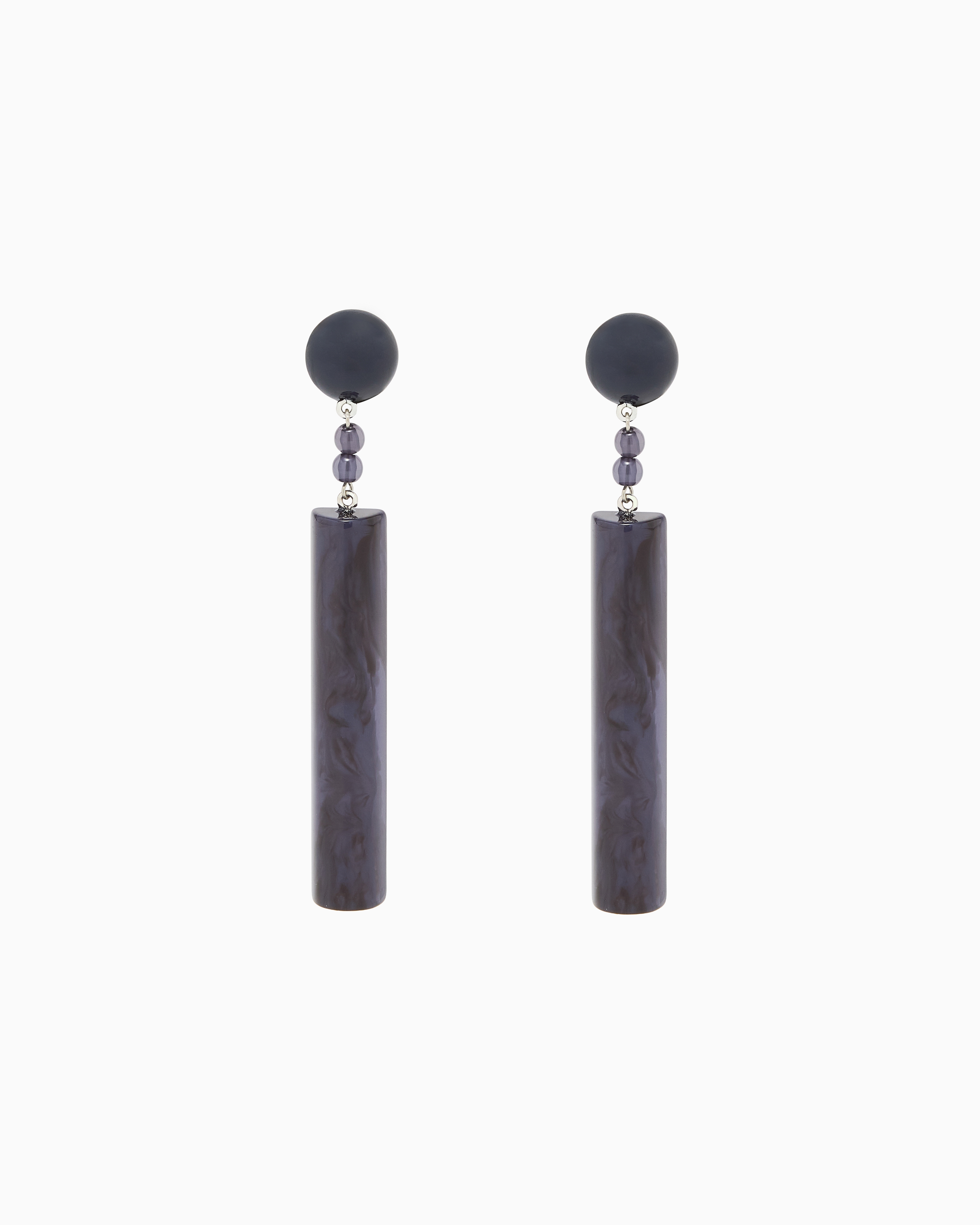 Emporio Armani Blue Oversized Pendant Earrings With Bar