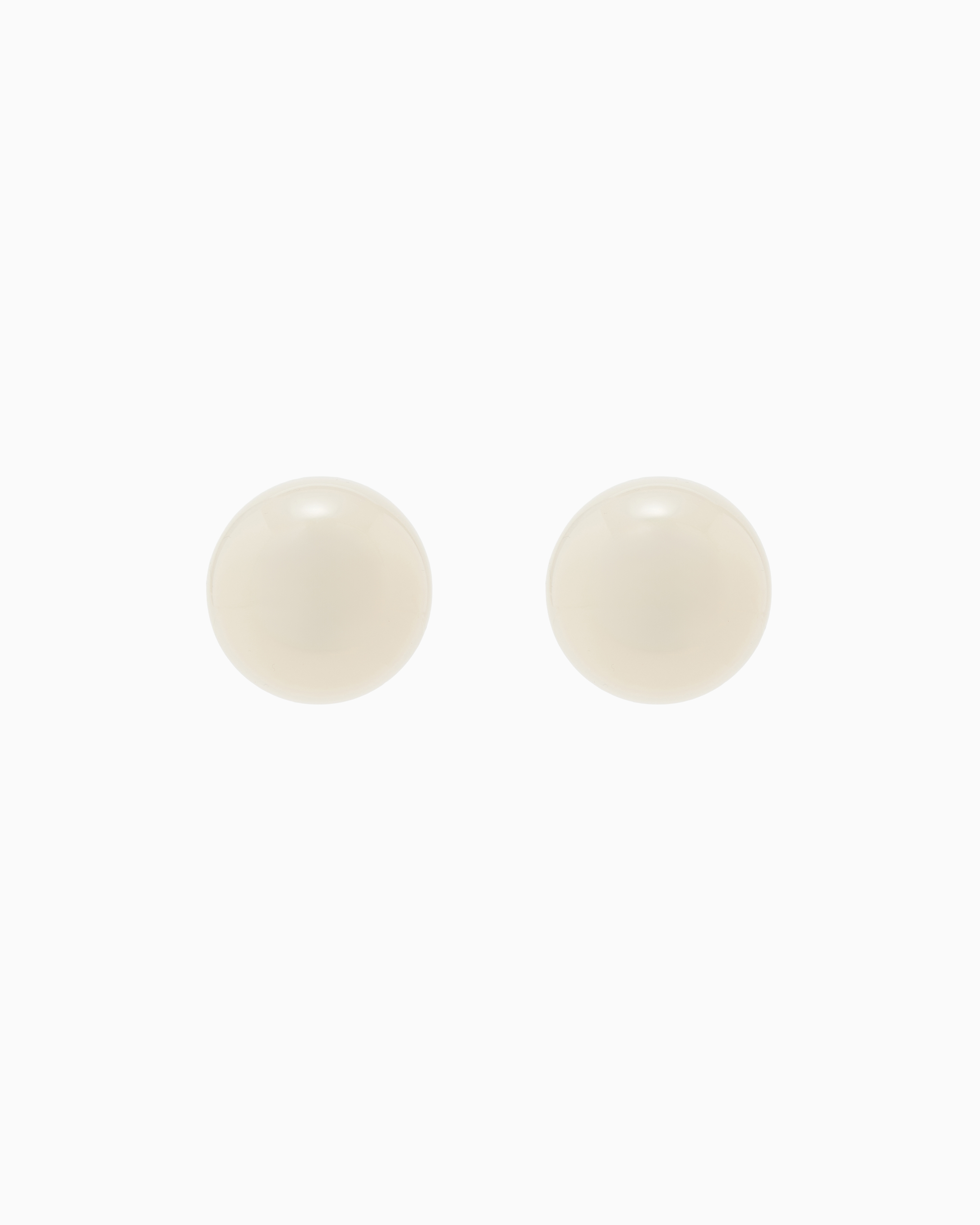 Emporio Armani White Mother-Of-Pearl Effect Half-Sphere Earrings