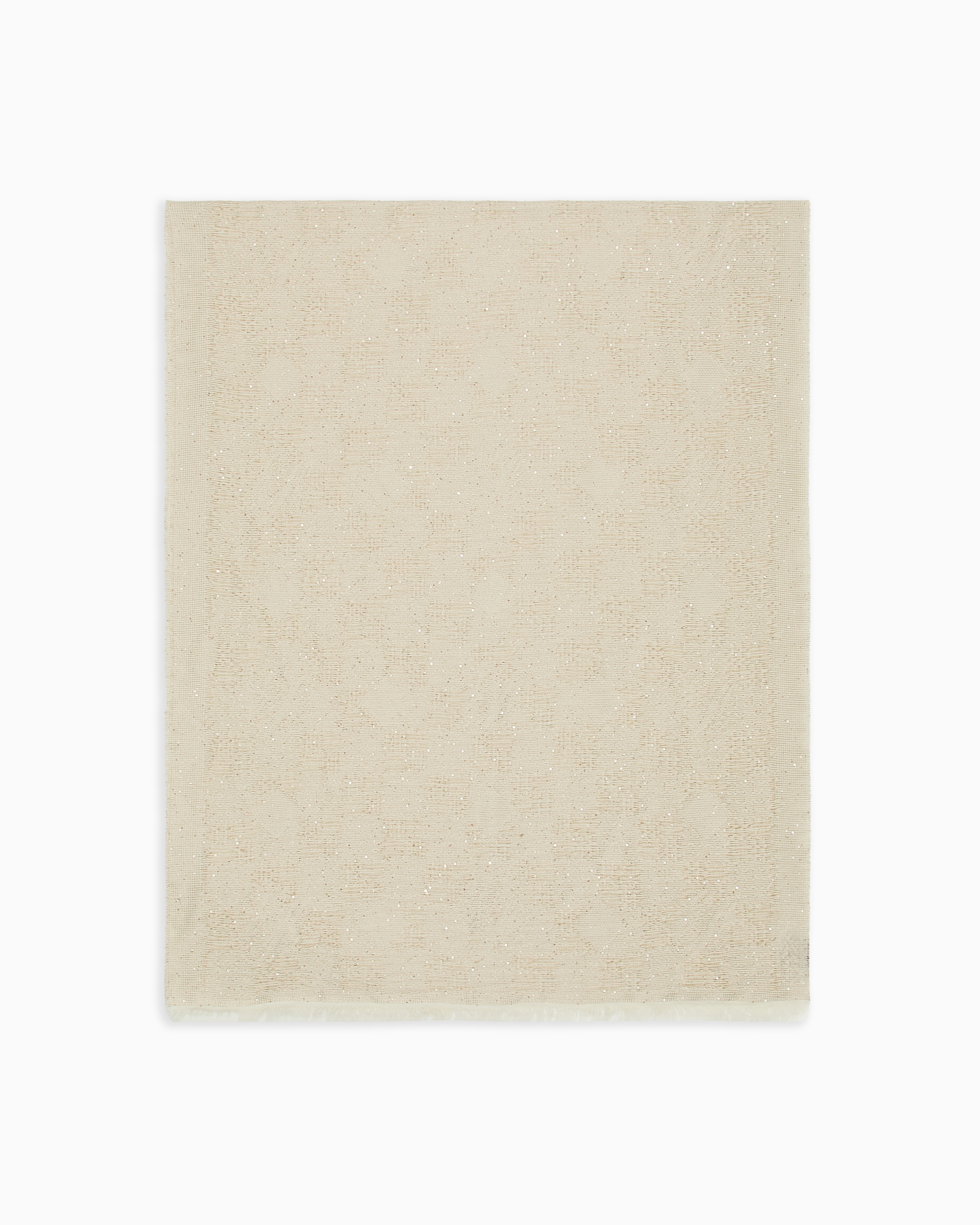 Emporio Armani White Stole With Micro Sequins