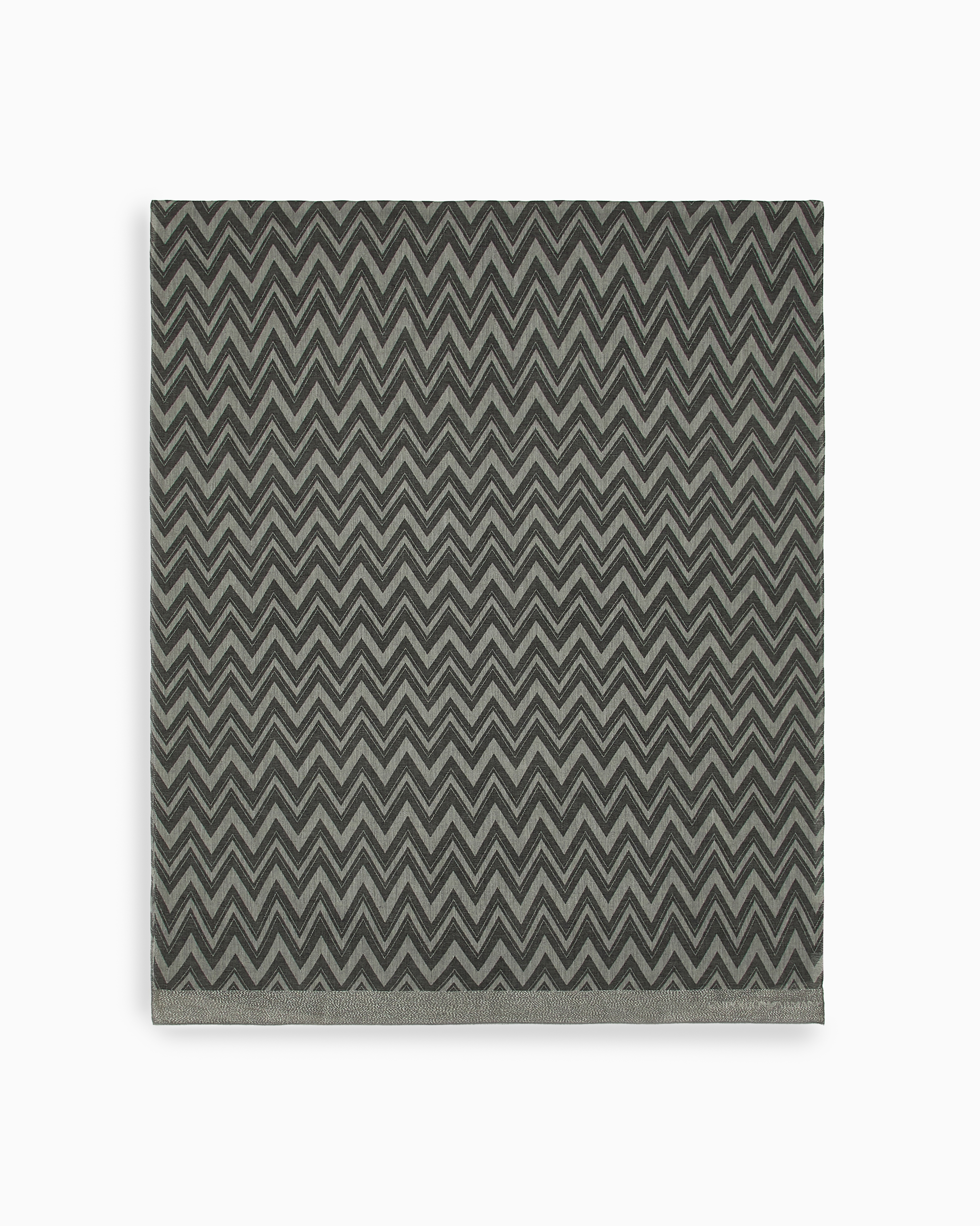 Emporio Armani Black Chevron Jacquard Scarf