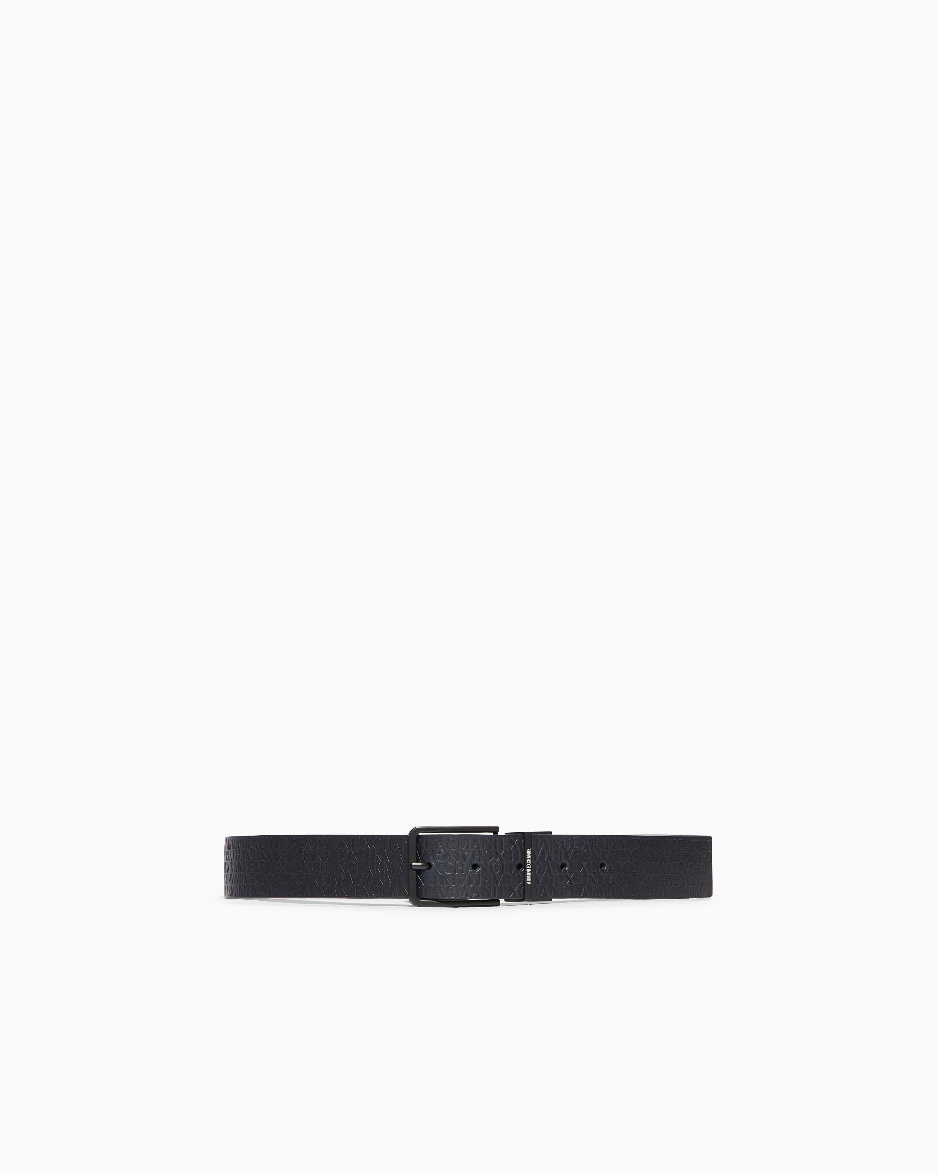 Armani Exchange Green Smooth Leather Belt With Square Buckle