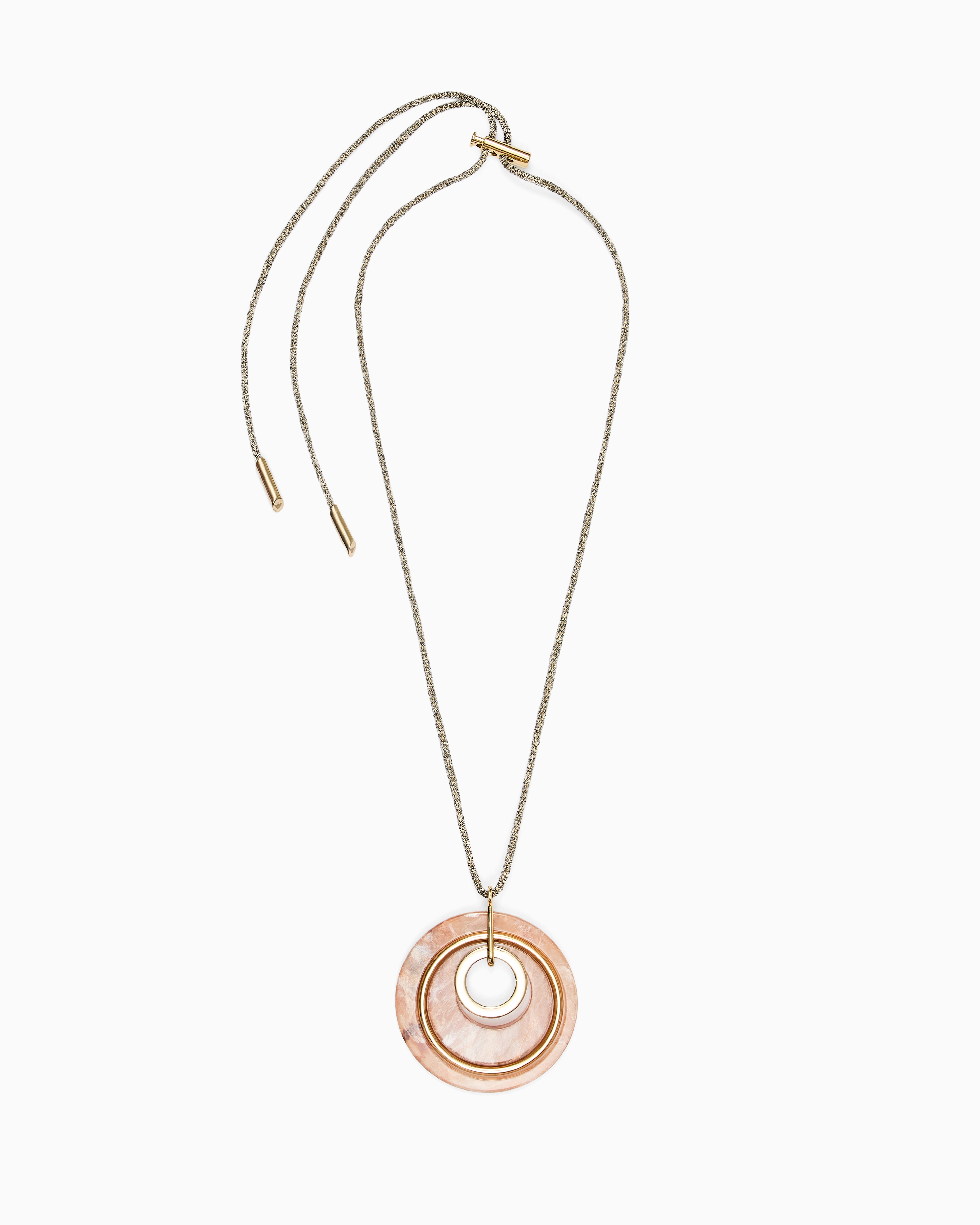 Emporio Armani Pink Lurex Necklace With Oversized Pendant