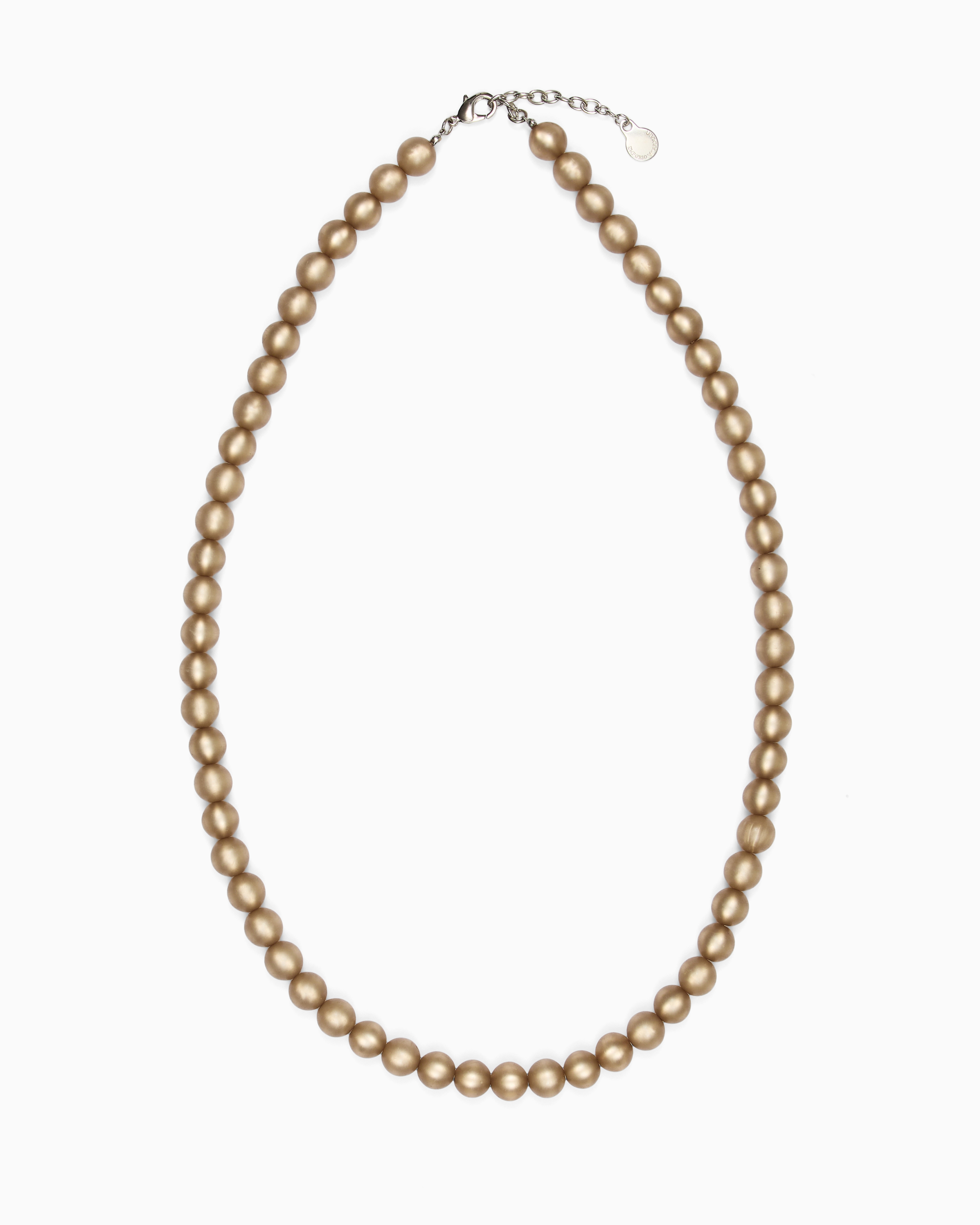 Emporio Armani Beige Oversized Necklace With Spheres