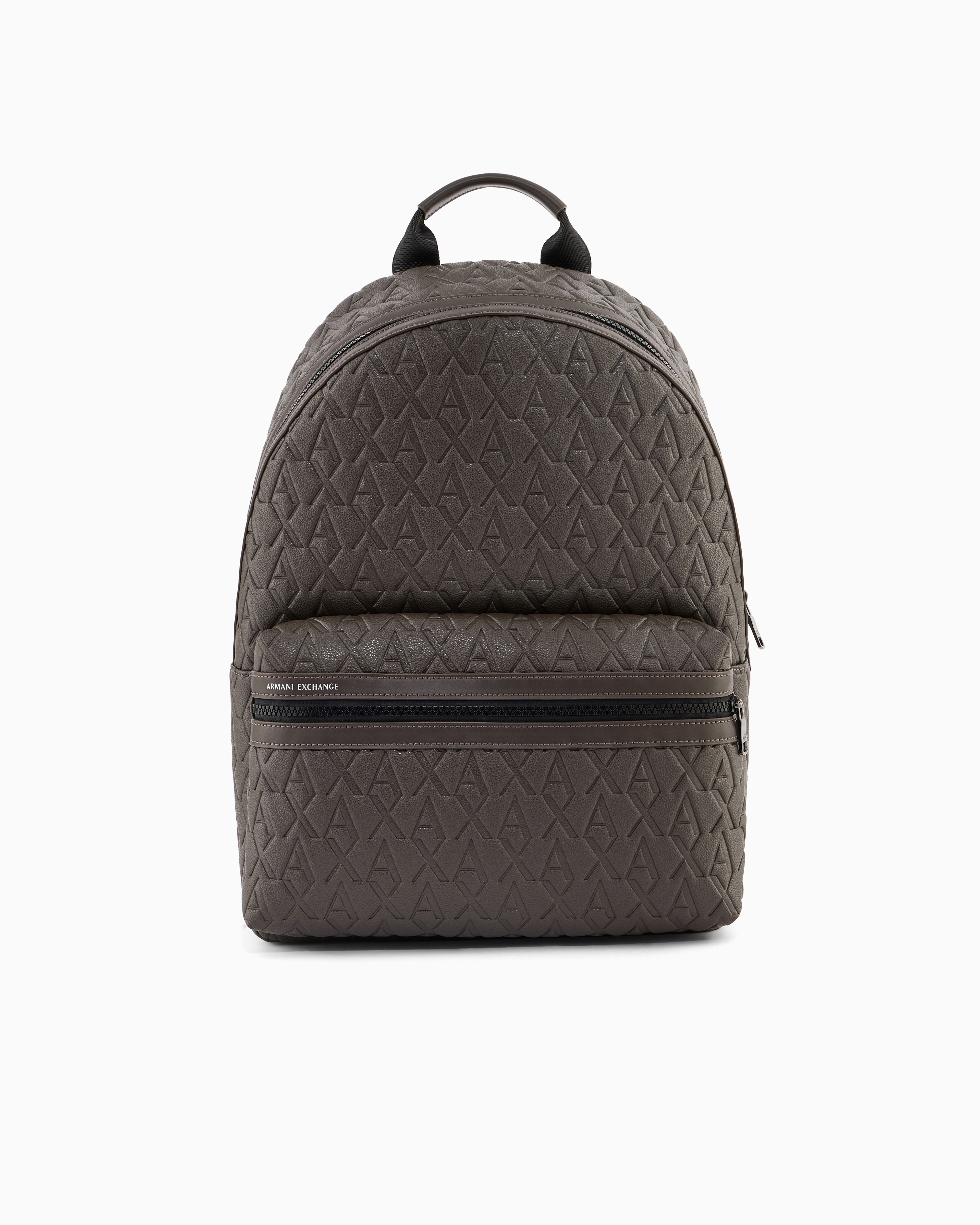 Backpack with embossed pattern and front zip pocket | Armani Exchange