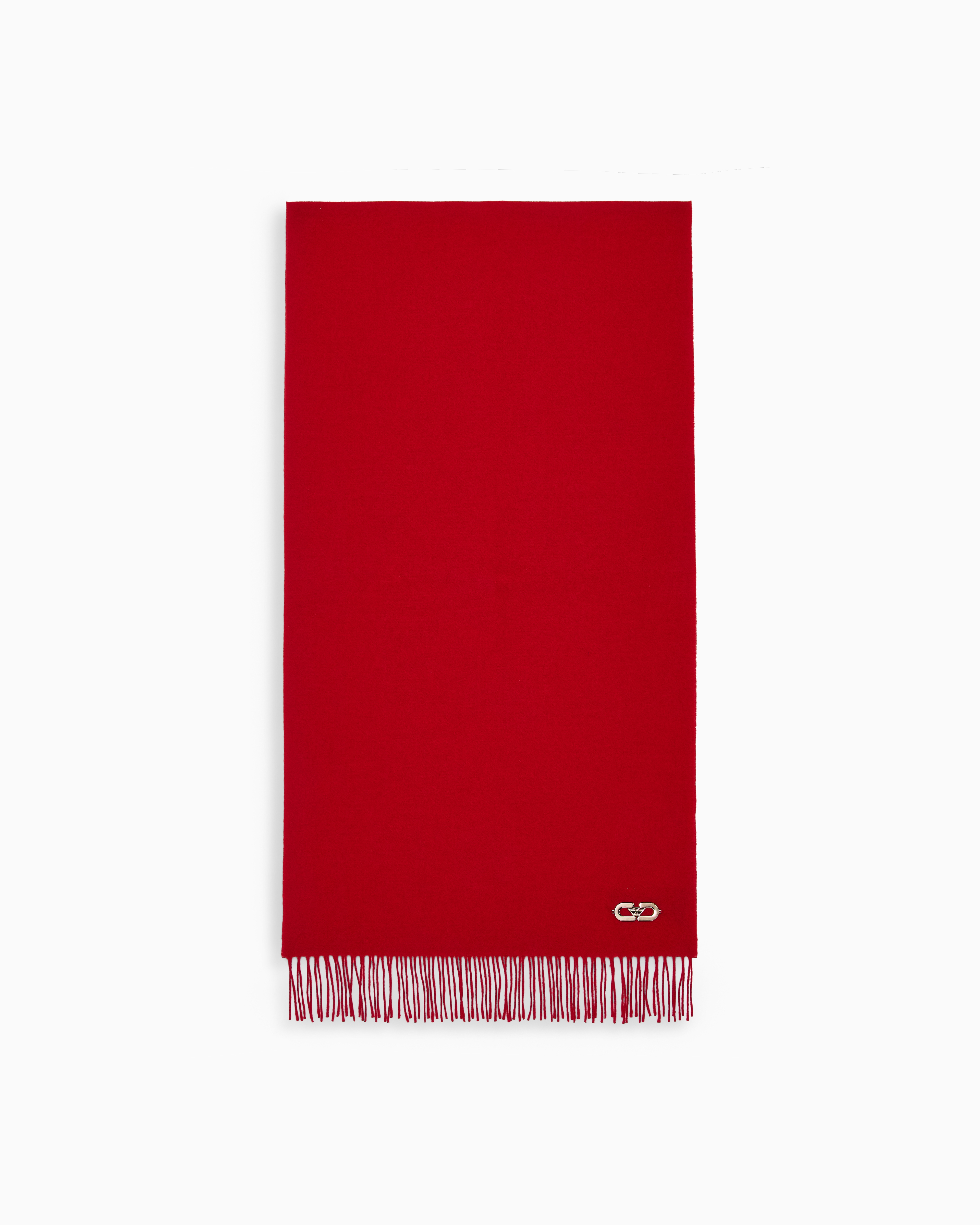 Emporio Armani Red Lunar New Year Wool And Cashmere Scarf