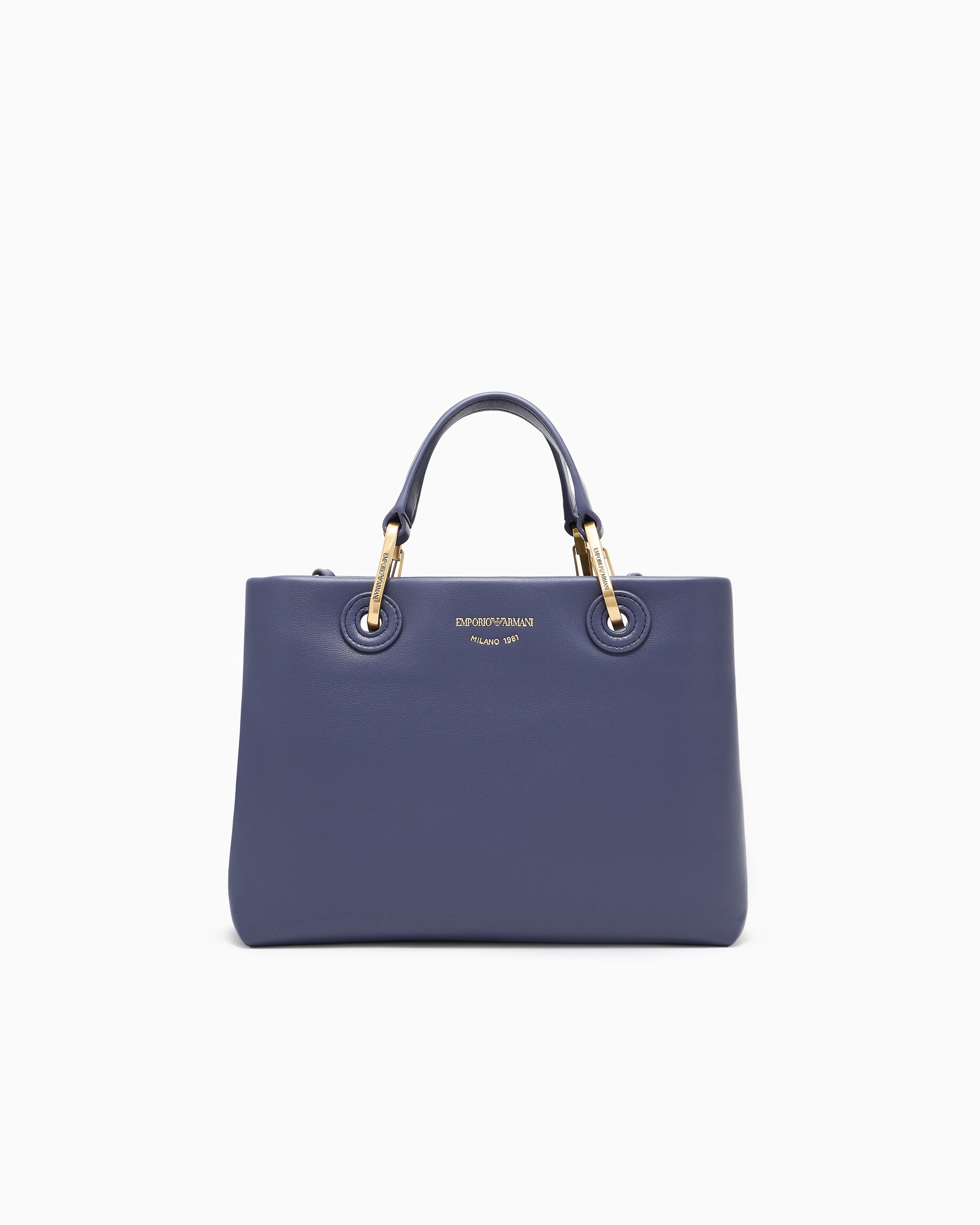 Emporio Armani - Nappa-leather small MyEA shopper bag , Woman, Purple, Size: TU