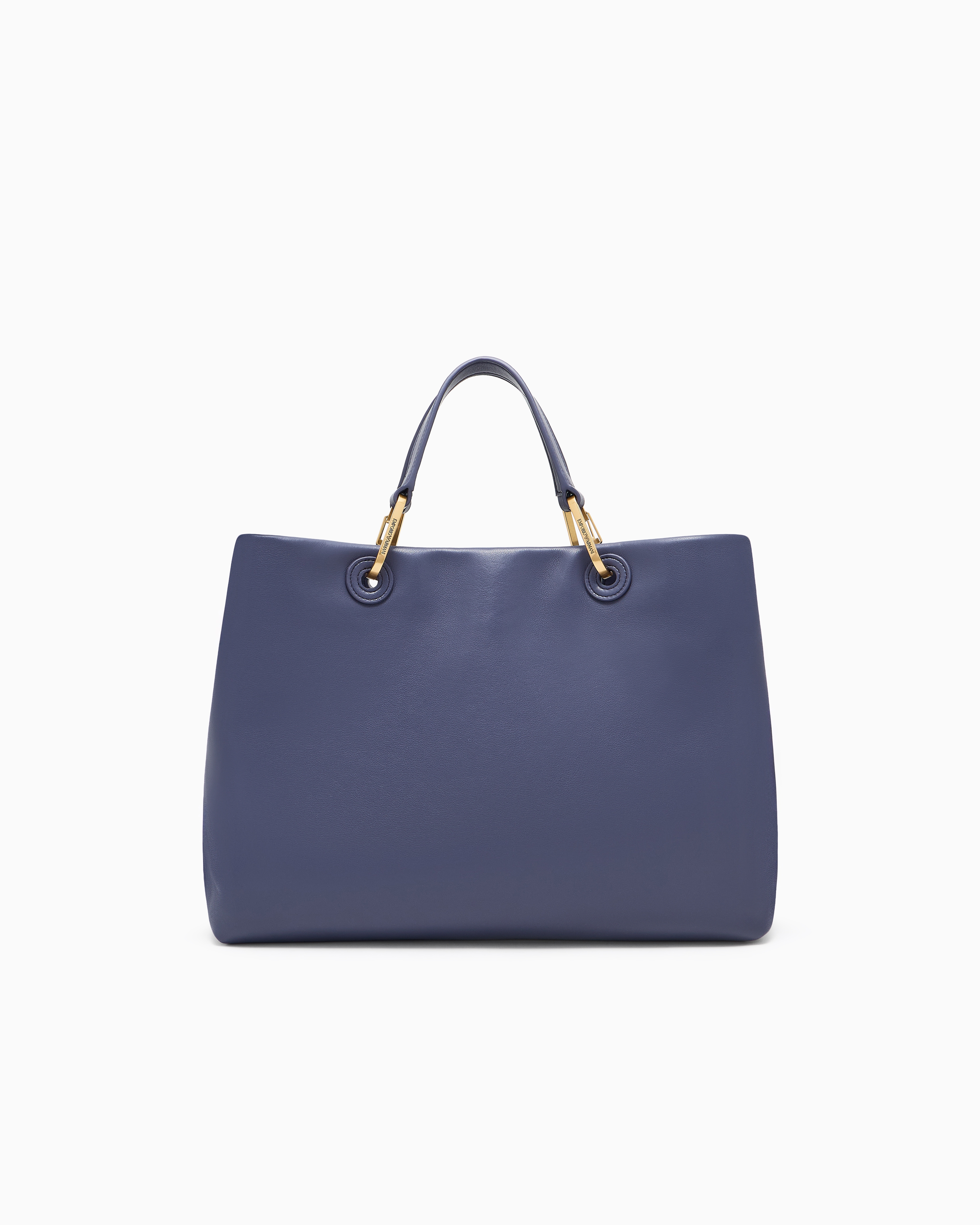 Emporio Armani - Nappa-leather medium MyEA shopper bag , Woman, Purple, Size: TU