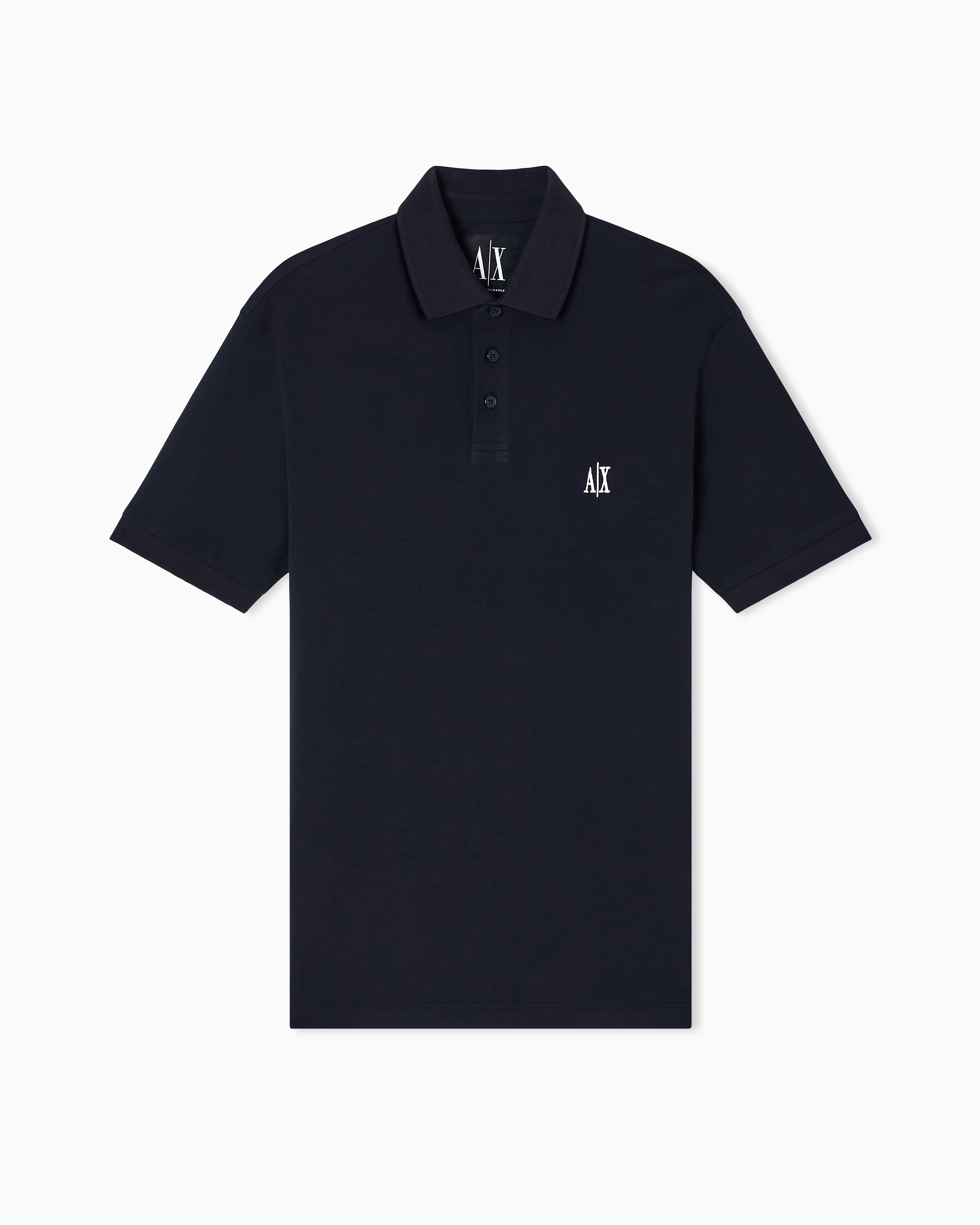 Armani Exchange - Regular fit cotton polo with logo, Man, Navy Blue, Size: