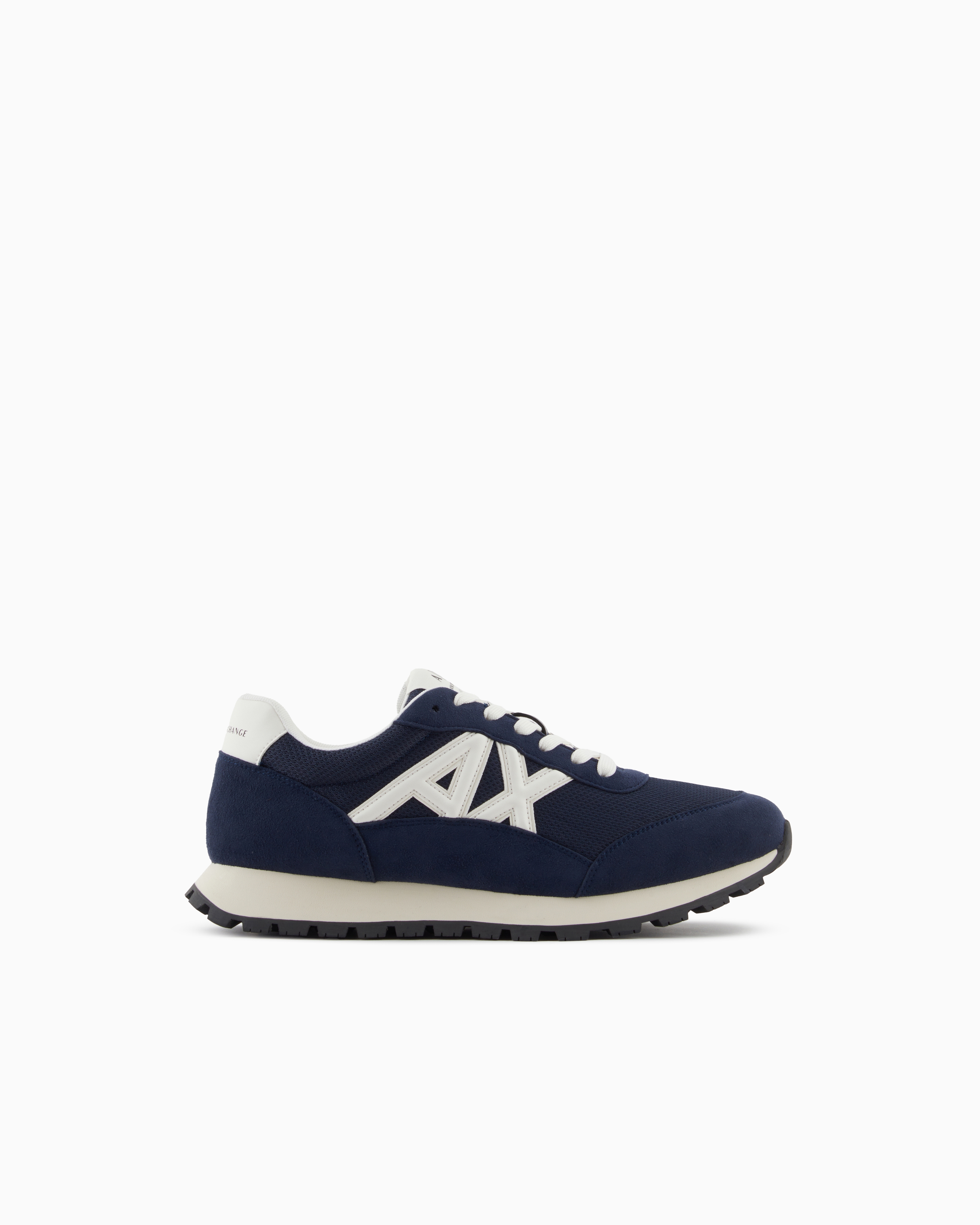 Armani Exchange Navy Blue Sneakers With Contrasting Logo