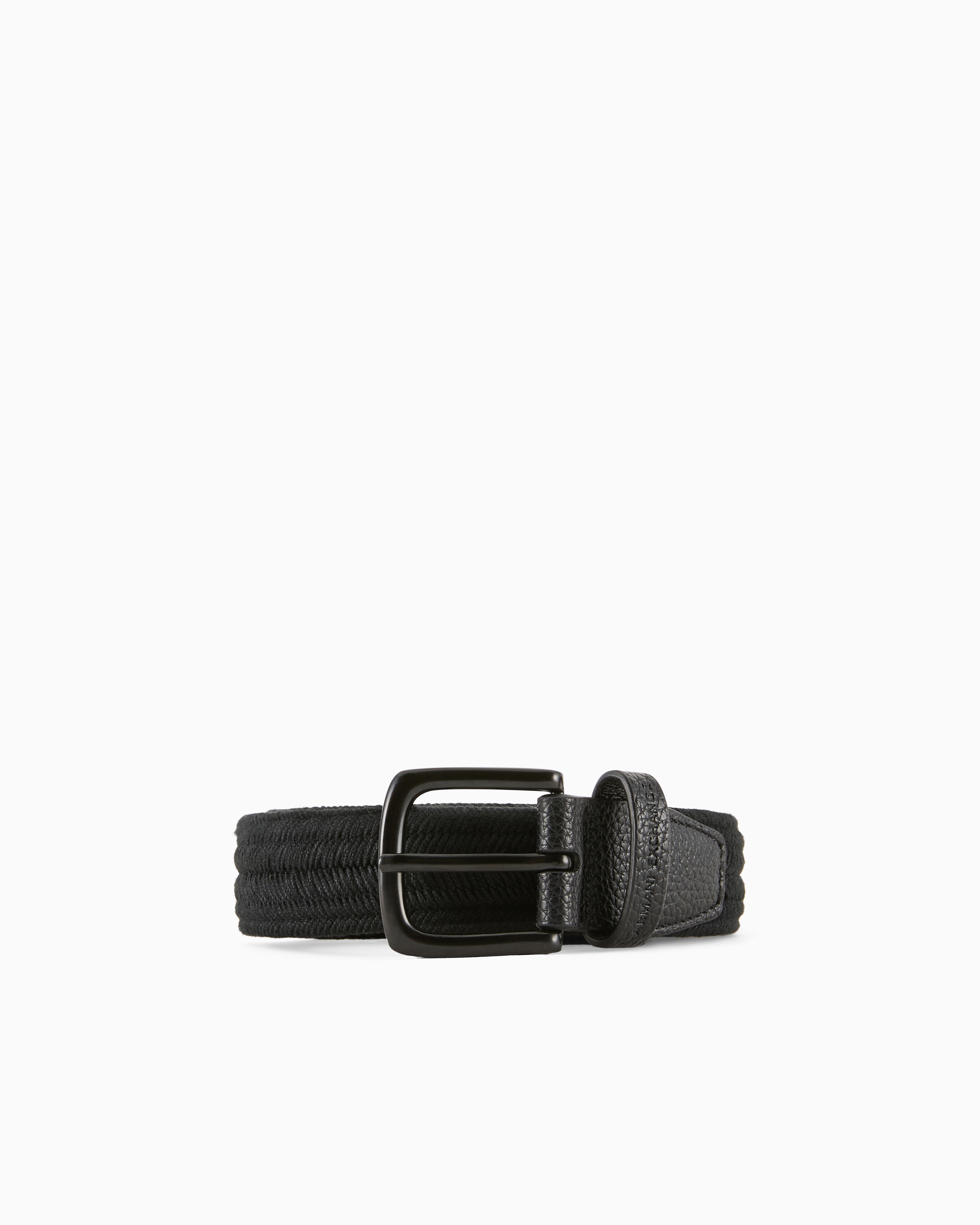Armani Exchange Black Technical Fabric Belt