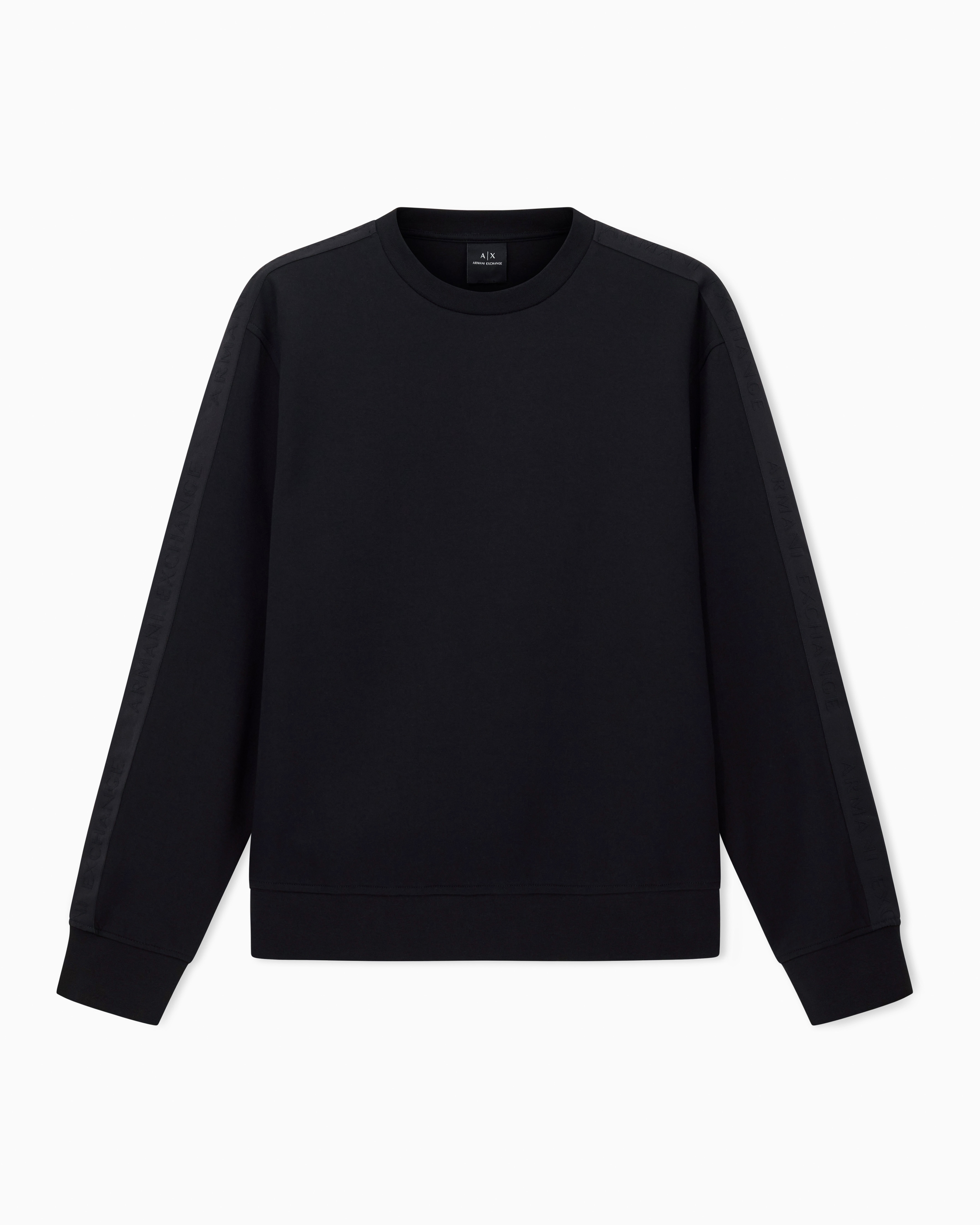 Crewneck Sweatshirt with Logo Bands