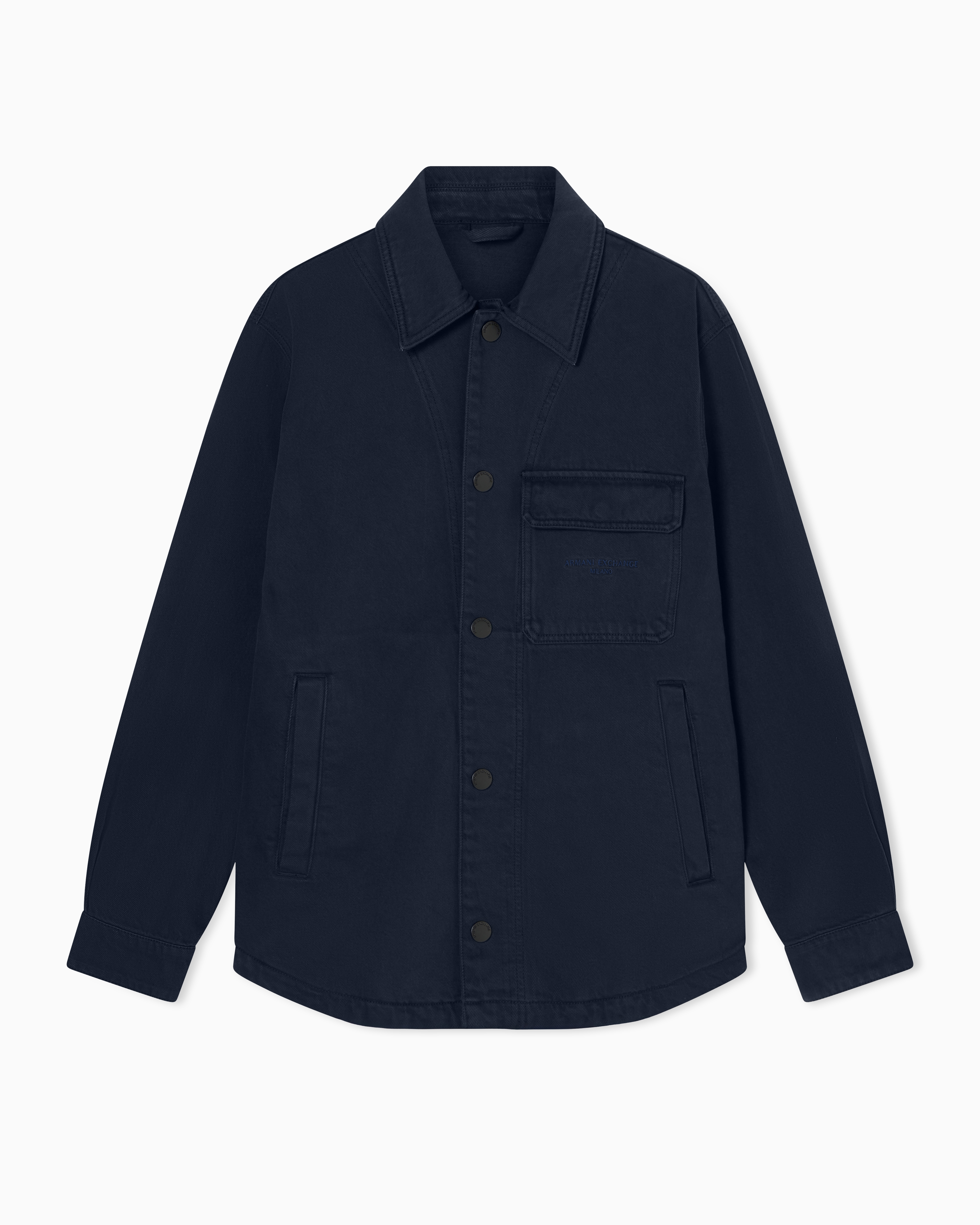 Armani Exchange Navy Blue Cotton Bull Denim Blouson