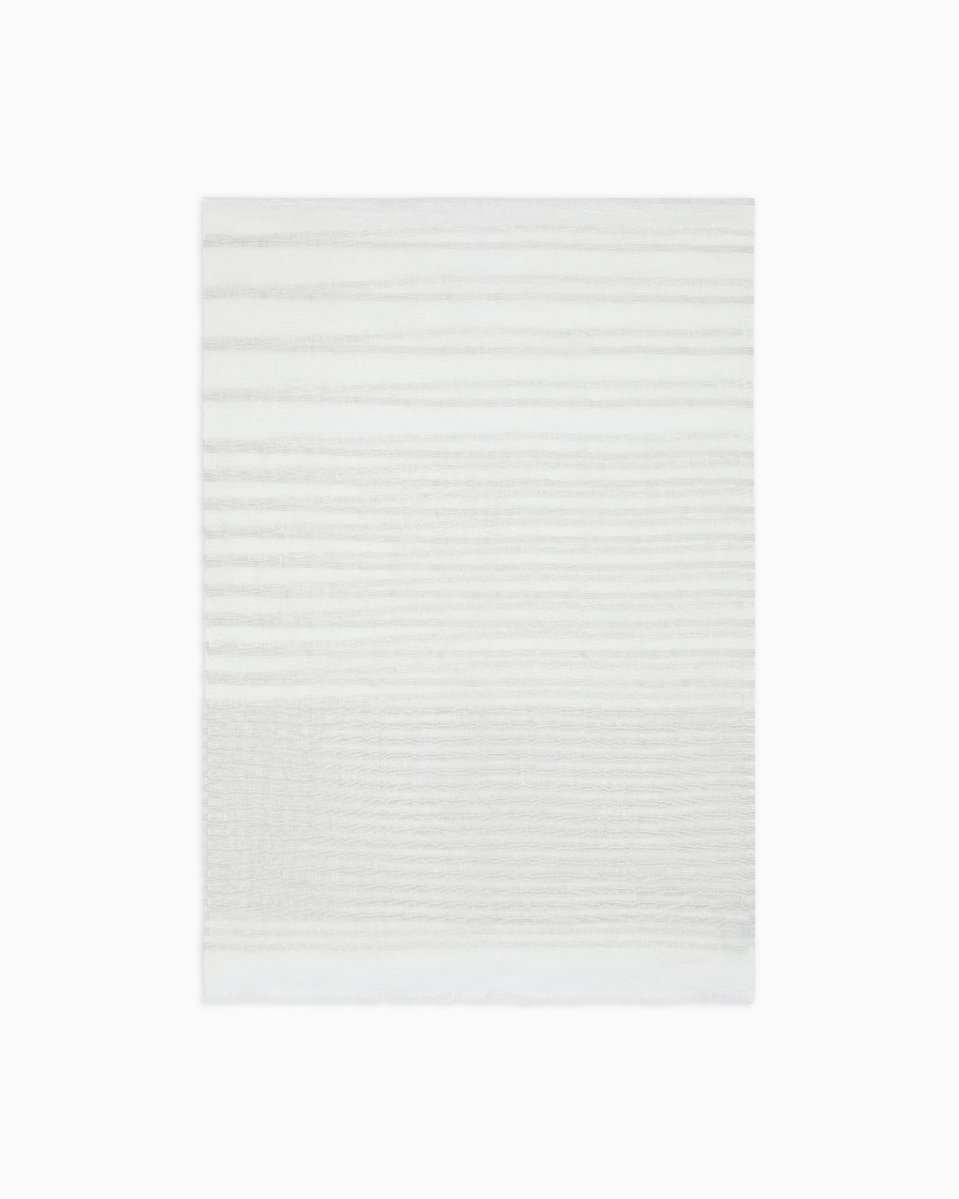 Giorgio Armani Light Blue Jacquard Striped Linen And Cotton Stole