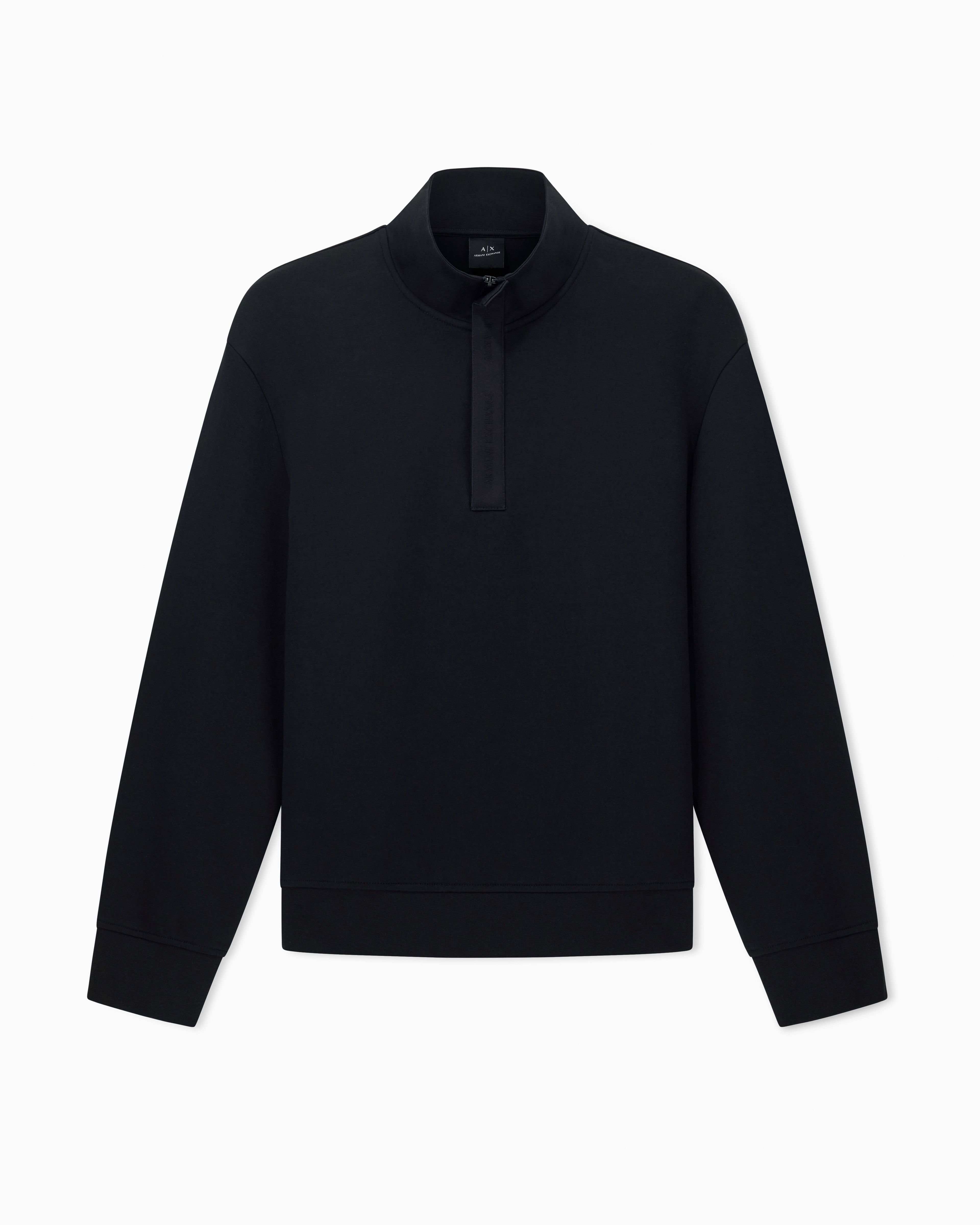 Armani Exchange Men's Black High-Neck Sweatshirt With Zip