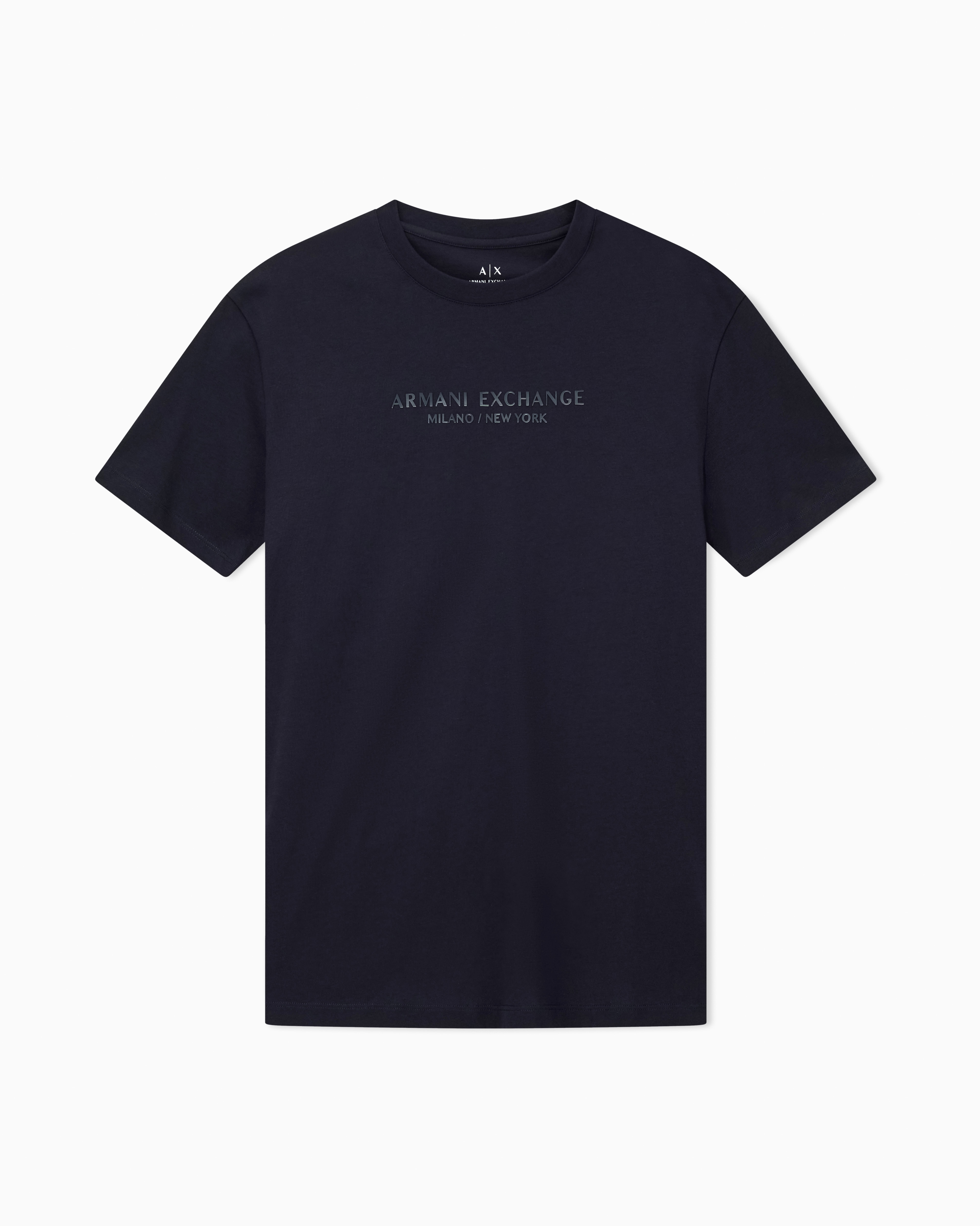 Armani Exchange - Regular fit T-shirt with logo, Man, Navy Blue, Size: