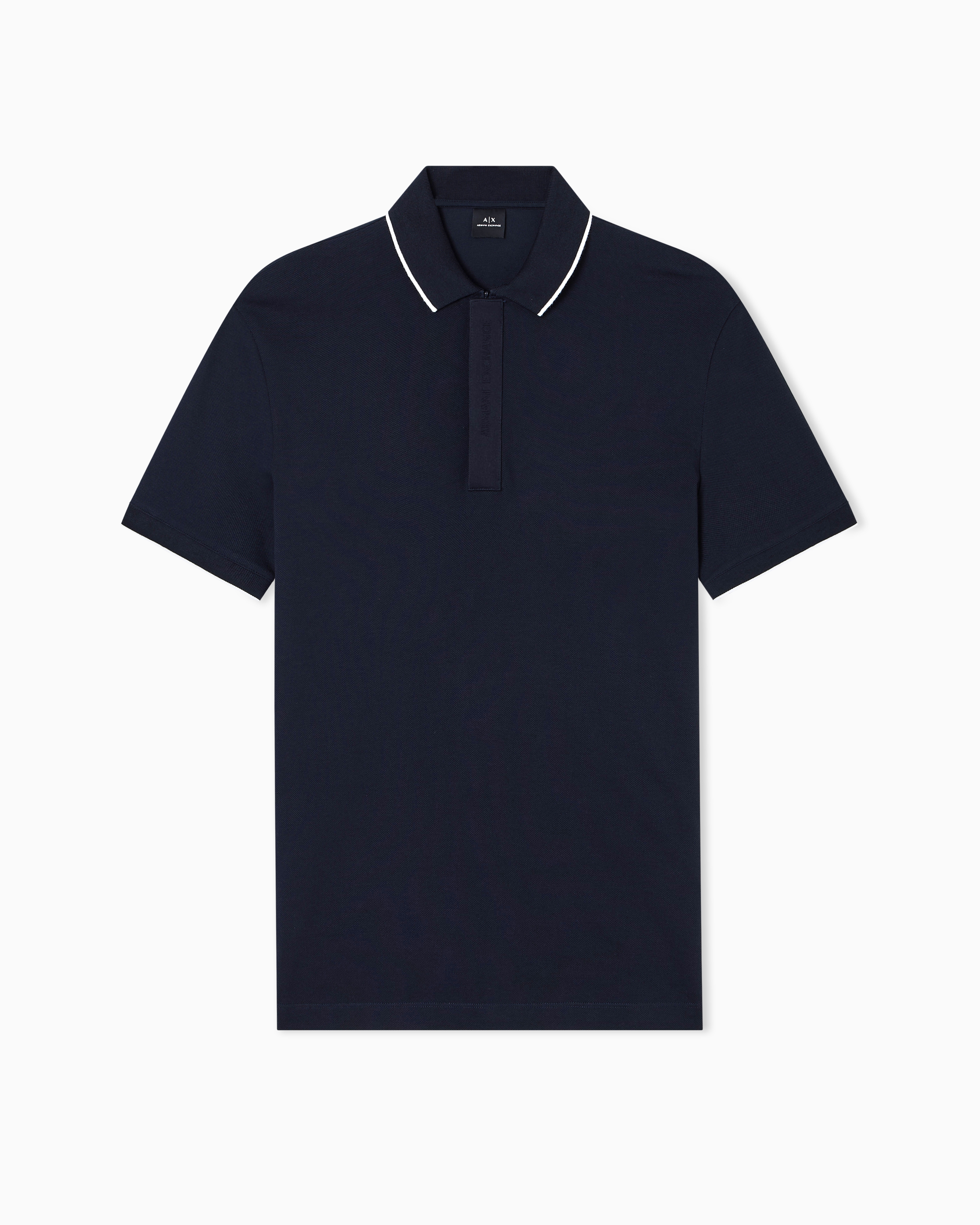 Armani Exchange - Slim fit polo with button insert, Man, Navy Blue, Size: