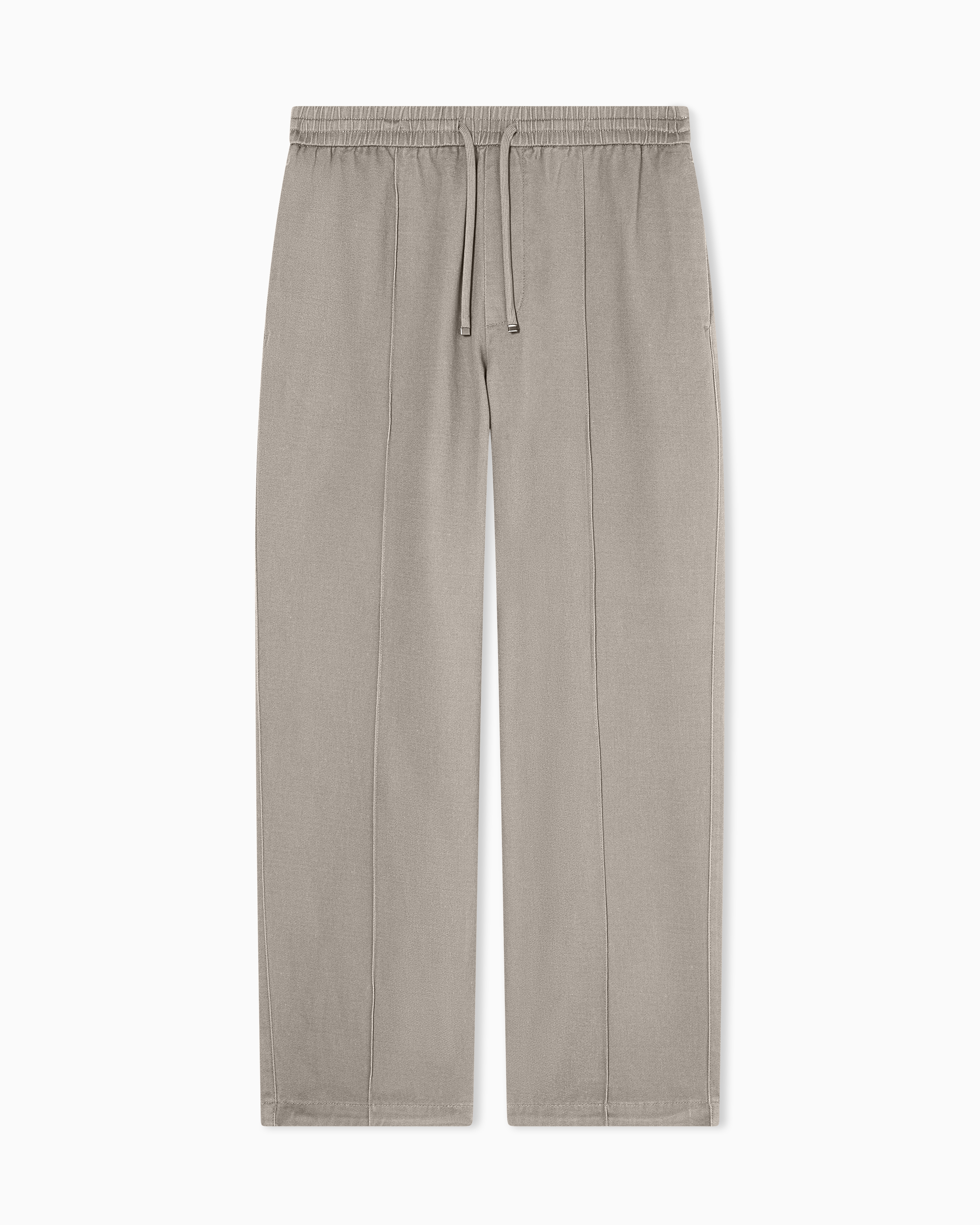 Armani Exchange Beige Cotton Twill Drawstring Trousers