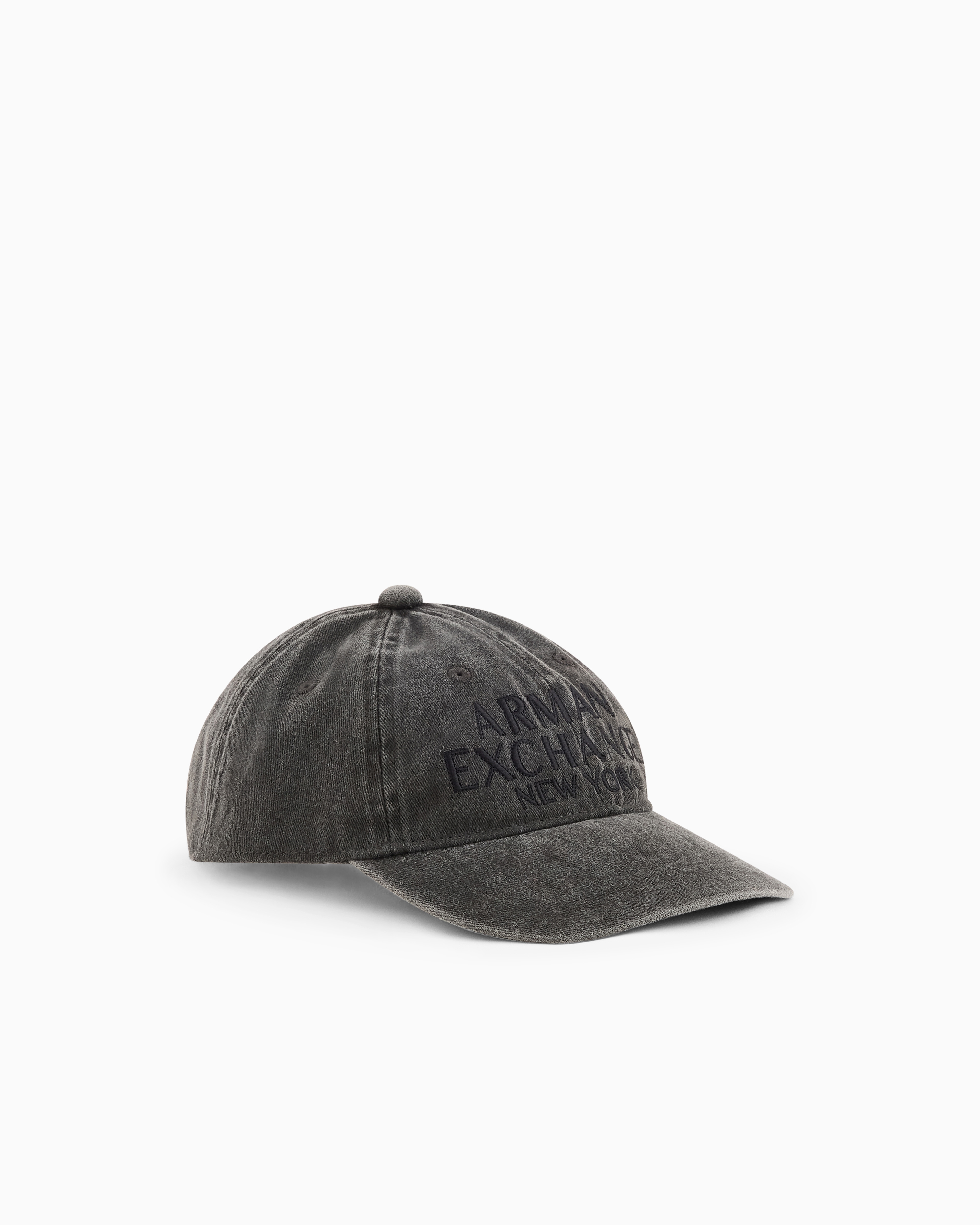 Armani Exchange Black Used-Effect Visor Hat