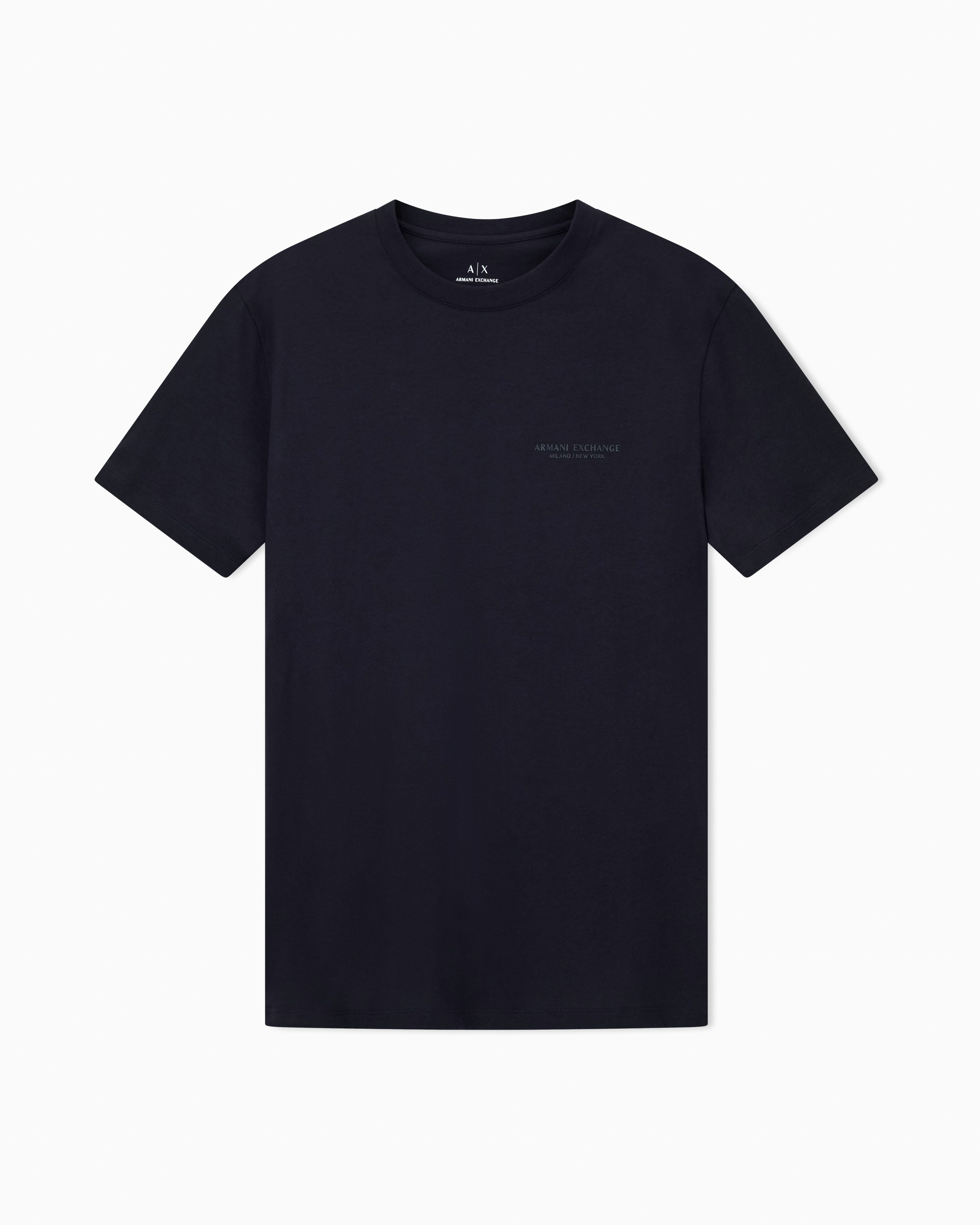 Armani Exchange Men's Navy Blue Regular Fit T-Shirt In Cotton Jersey