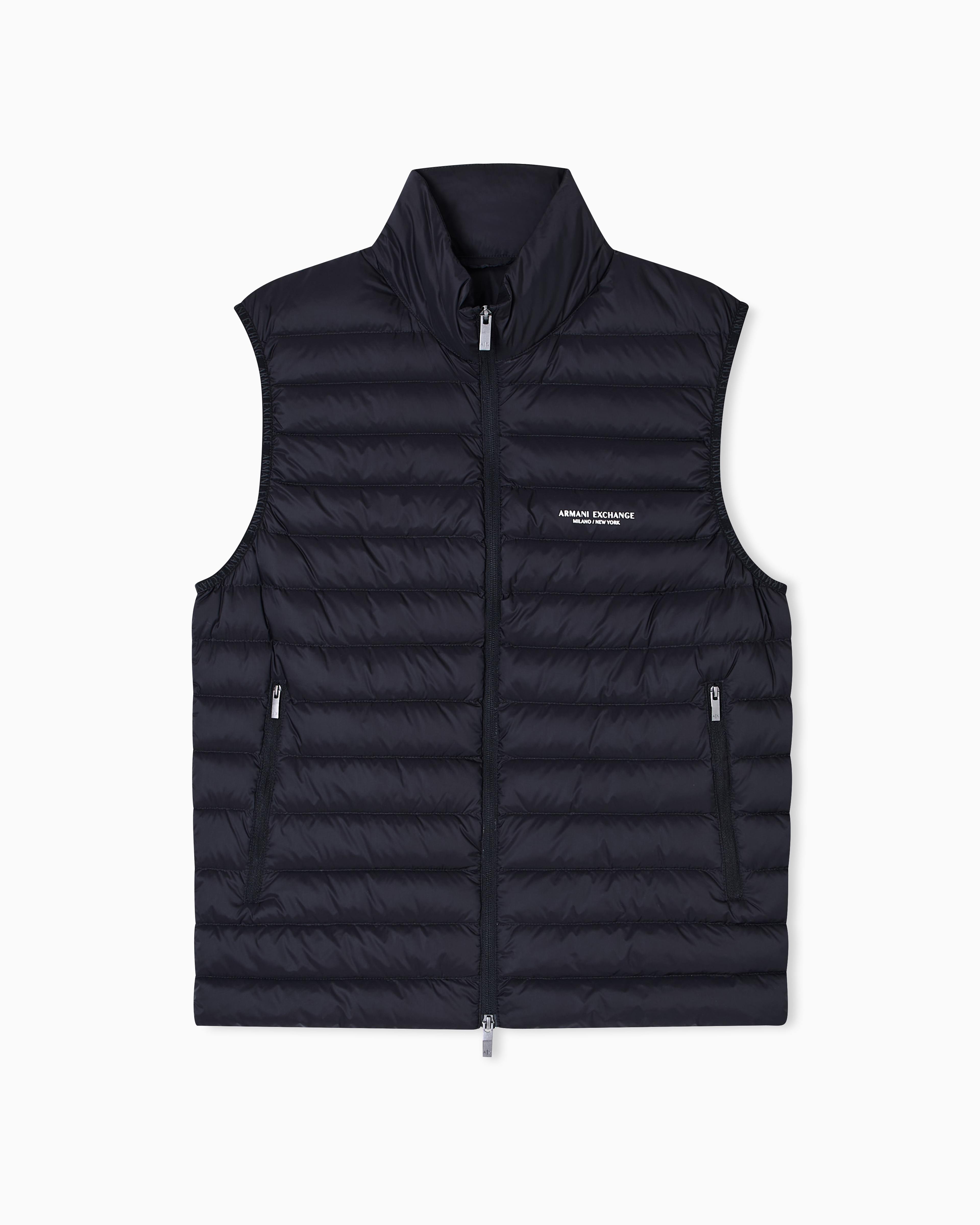 Full zip sleeveless down jacket